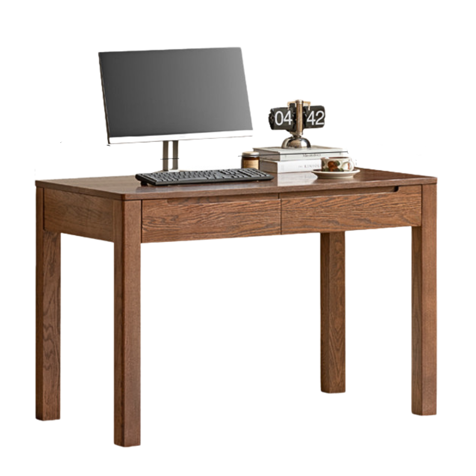 47.2x22x29.9 inch / 120x56x76сm / walnut color / oak two drawer desk