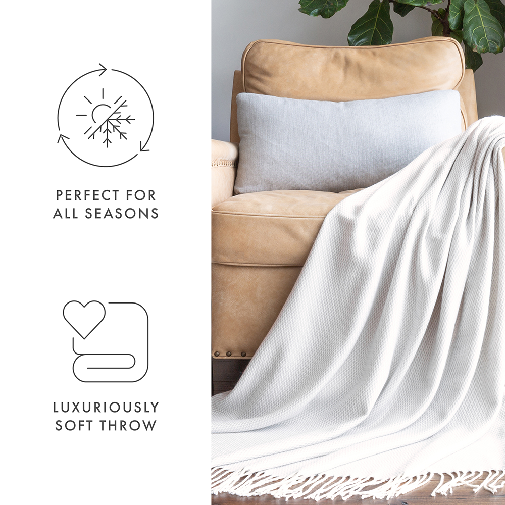 Luxury Herringbone Throw Blanket - Soft & Cozy Knit Blanket for Couch, Bed & Sofa - Perfect for Winter, Home Decor & Gifts