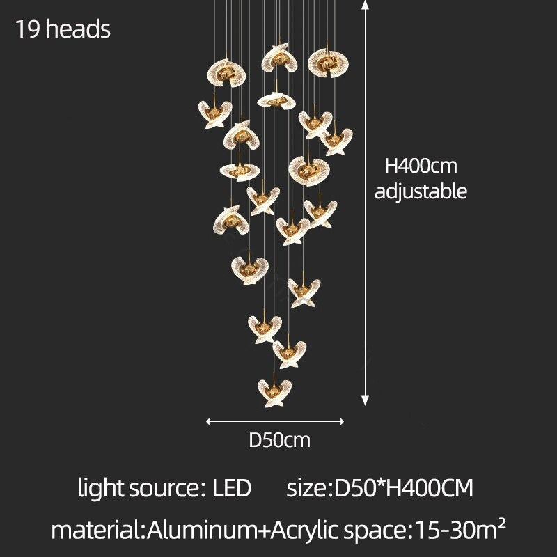Stylish UFO Pendant Chandelier - Modern LED Ceiling Light Fixture for Living Room, Dining Room & Bedroom Decor | Energy-Efficient Lighting Solution for Home & Office Spaces