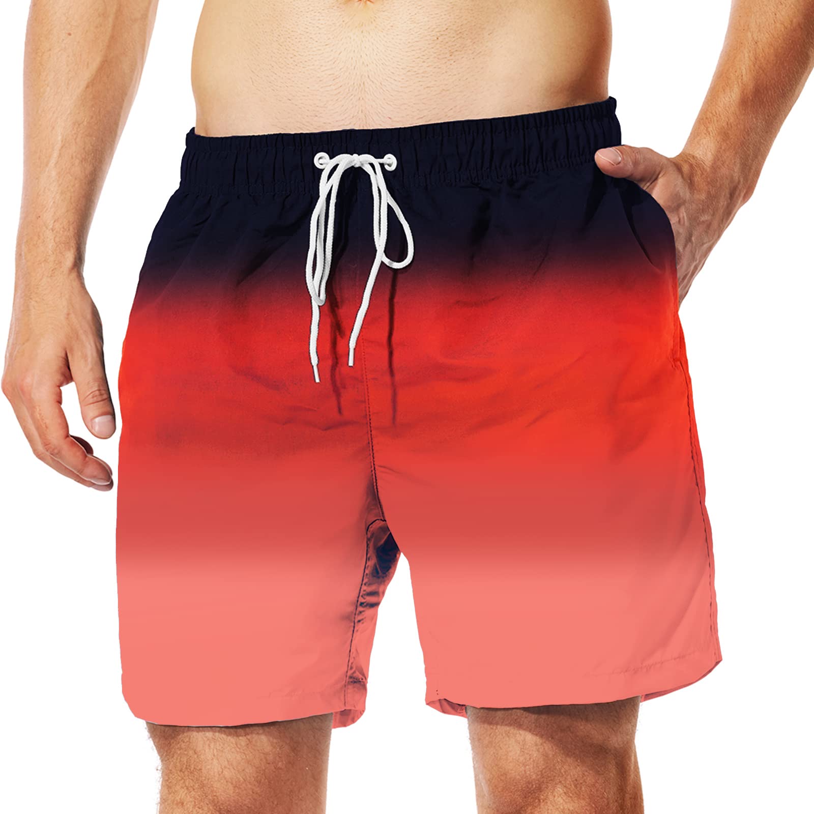 Mywu Men's 5 Inch Swim Trunks - Quick Dry Beach Shorts with Mesh Lining | Funny Bathing Suits for Swimming, Pool Party & Summer Vacation