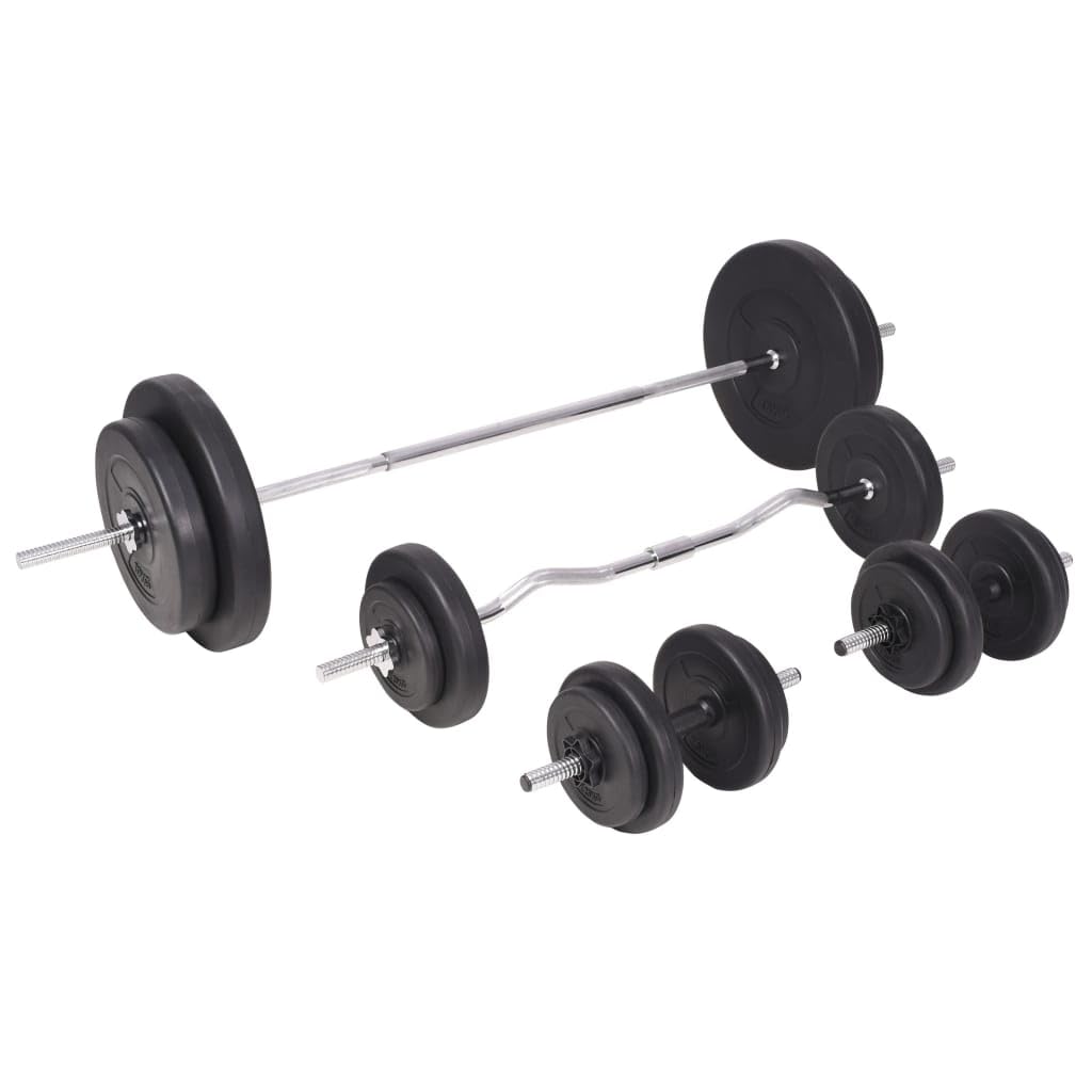vidaXL Adjustable Steel Workup Bench with Weight Rack & 198.4lb Barbell Dumbbell Set - Home Gym Equipment for Full Body Workout - Strength Training & Weight Lifting for Men & Women - Perfect for Small Spaces & Home Fitness