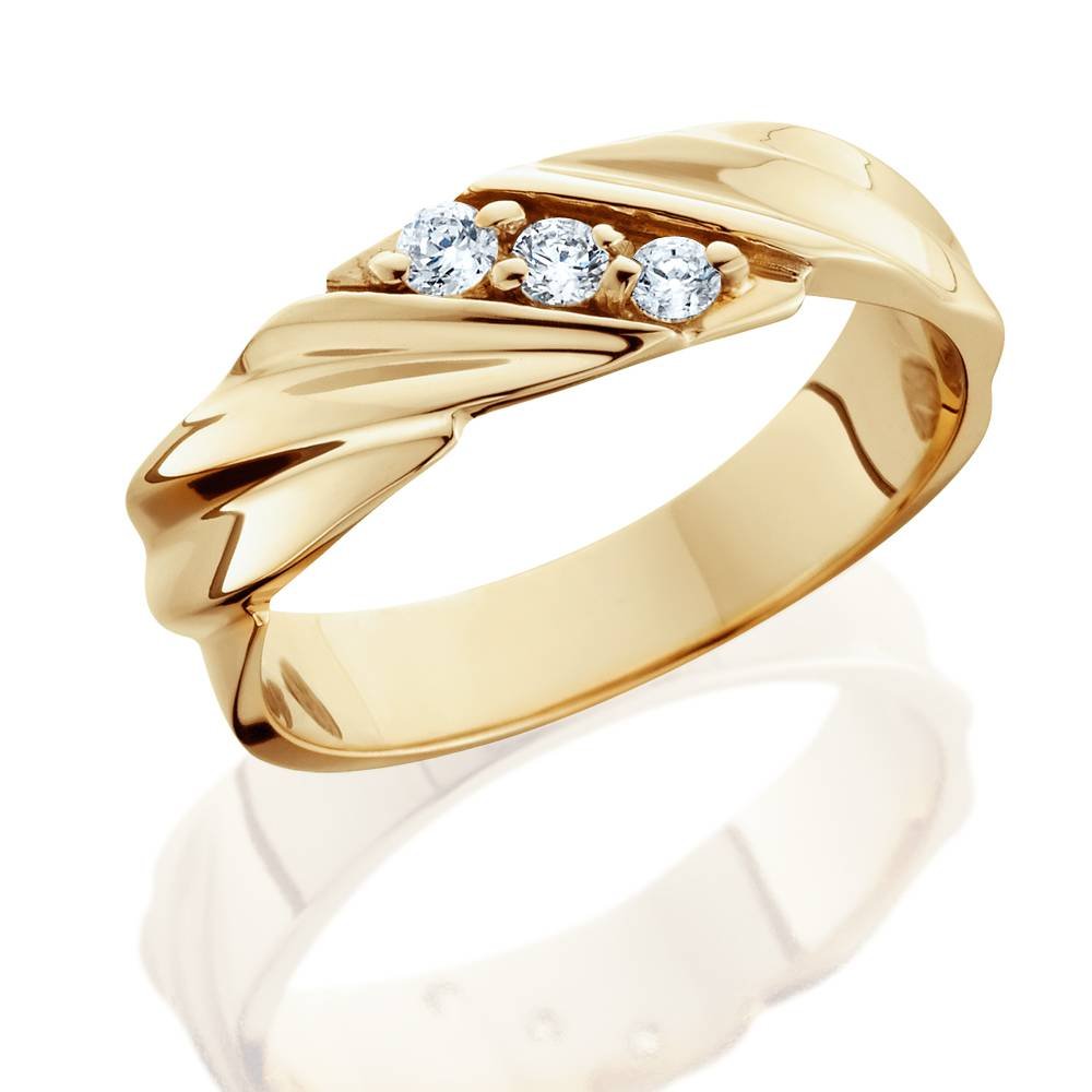 1/10ct Diamond 14K Yellow Gold Men's Wedding Band - Elegant & Durable Engagement Ring for Him, Perfect for Proposals, Anniversaries & Special Occasions