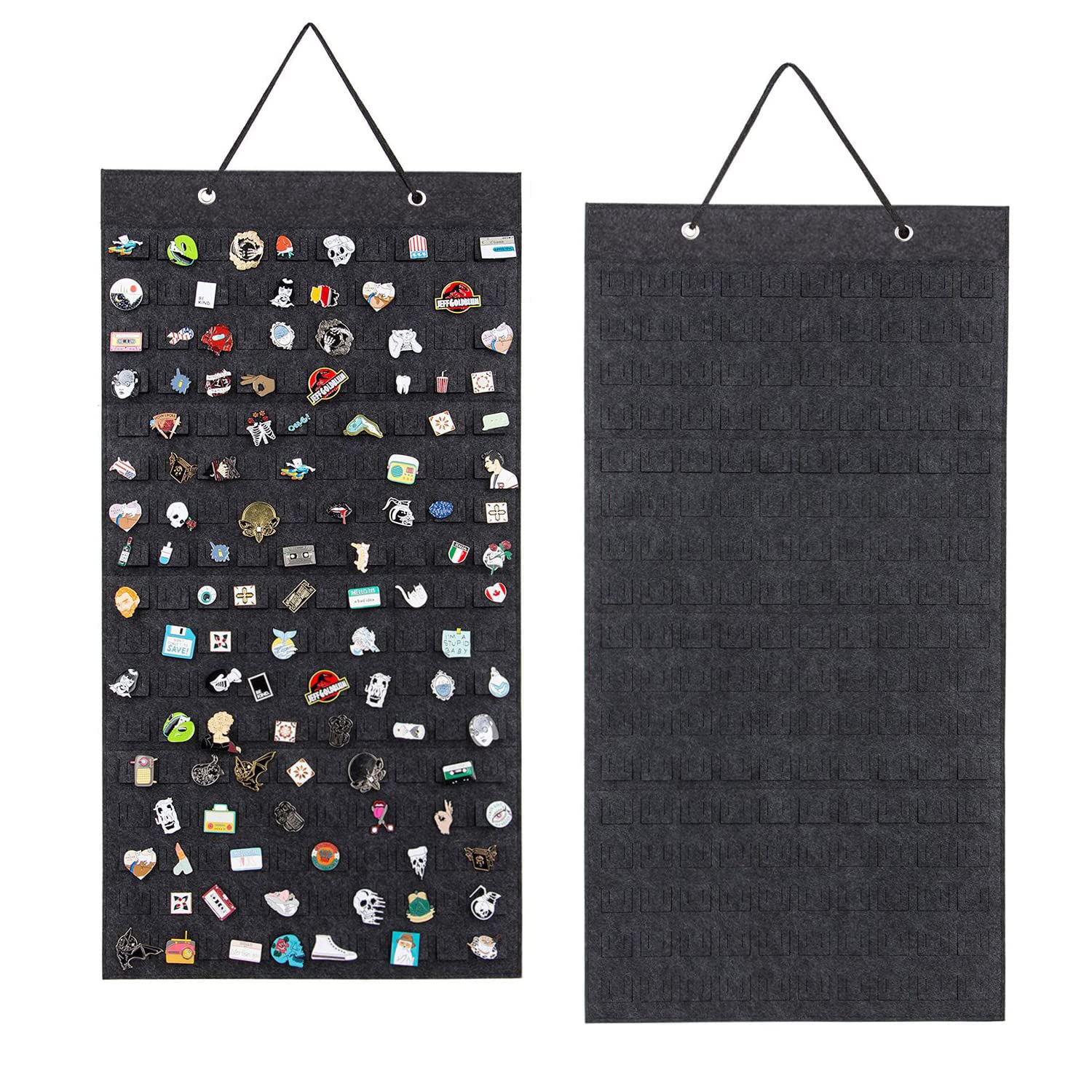 PACMAXI Hanging Brooch Pin Organizer - 170 Slot Jewelry Storage Case for Brooches, Pins & Badges | Compact Display Holder for Collectors & Organizers | Perfect for Home, Office & Travel (Black)