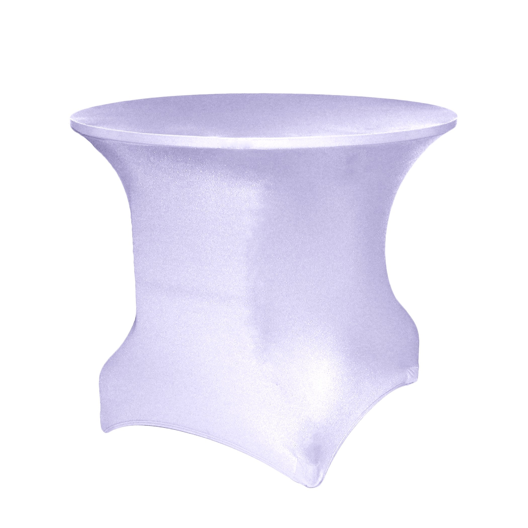 10 Pack Stretch Spandex Round Tablecloth Covers - Fits 30 to 36 Inch Tables, Lilac Light Purple - Perfect for Weddings, Parties, and Home Decor