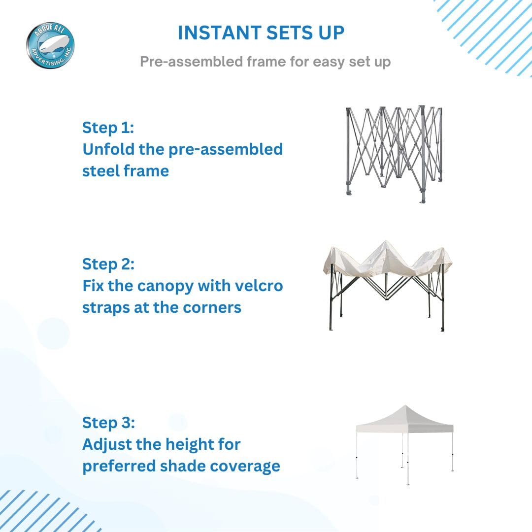 10x10 Heavy Duty Pop Up Canopy Tent - Portable Outdoor Shelter for Camping, Beach, Parties & Commercial Events | Easy Setup Commercial Canopy Tent in Yellow | Perfect for Picnics, Farmers Markets & Tailgating