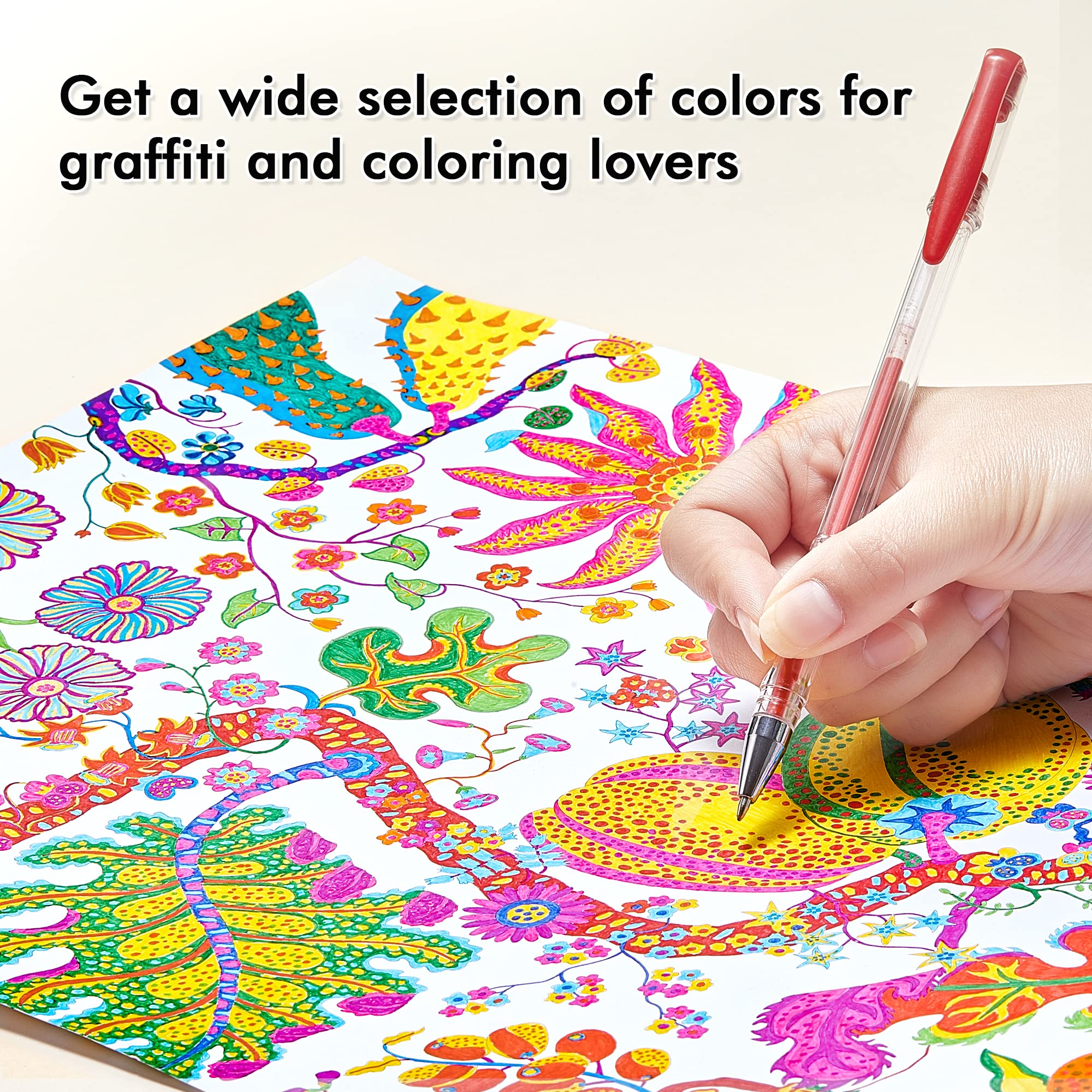Shuttle Art 120 Unique Colors Gel Pen Set - No Duplicates, Vibrant Gel Pens for Adult Coloring Books, Sketching & Bullet Journaling - Perfect for Artists, Students & DIY Craft Projects
