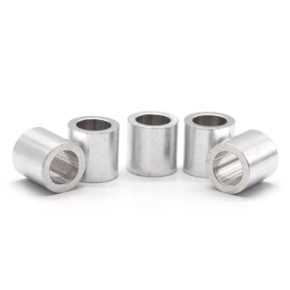 Aluminum Round Cable Clamps M1-M8 - Single Hole Crimping Sleeves for Steel Wire Rope - Protective Cover & Loop Clips for Secure Fastening - Ideal for Marine, Automotive & DIY Projects