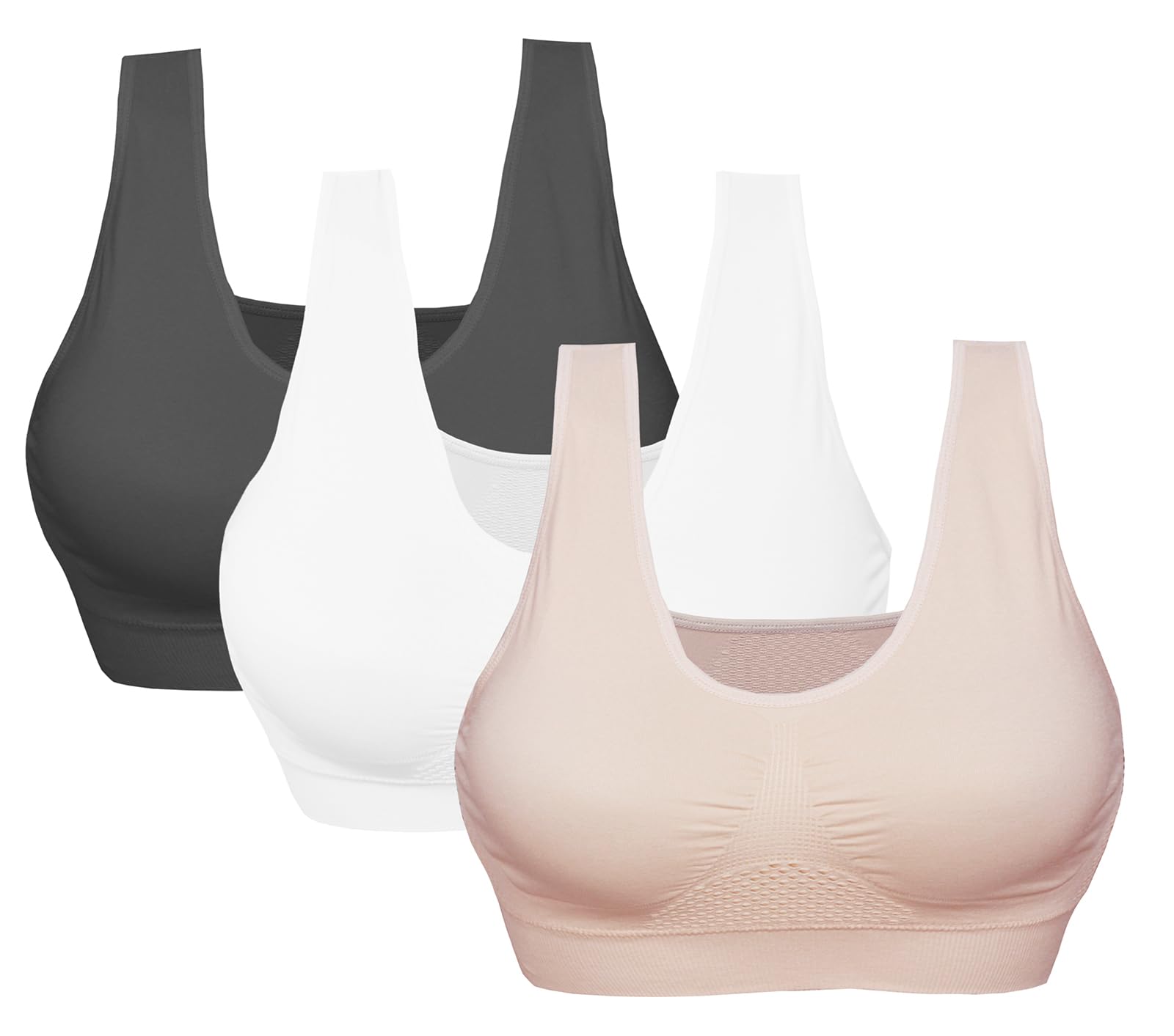 Cabales Women's Seamless Sports Bra - Yoga, Running, Workout, Low Impact Support with Removable Pads | Comfortable for Gym, Fitness & Daily Wear