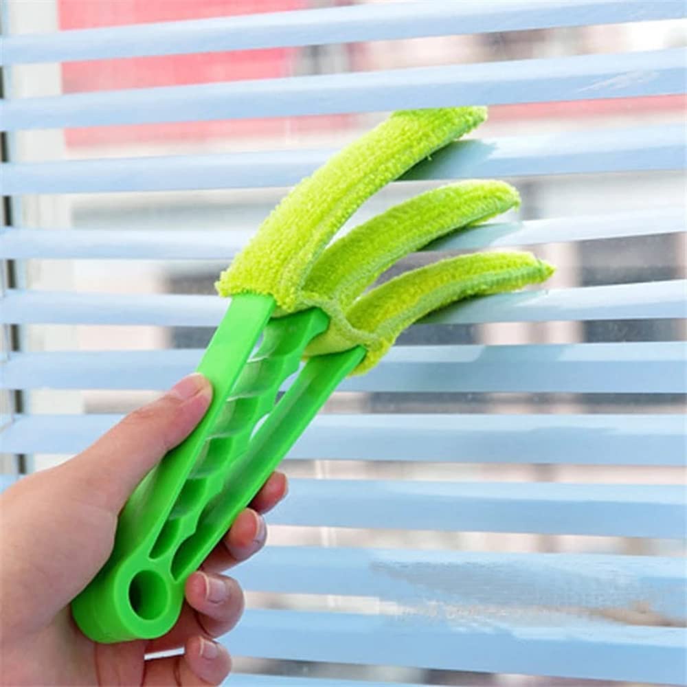 Venetian Blind Cleaner Tool - Removable Fabric Window Duster for Shutters, Vents & AC Units | Dust Collector Cleaning Brush (Green) | Perfect for Home, Office & RV Window Maintenance