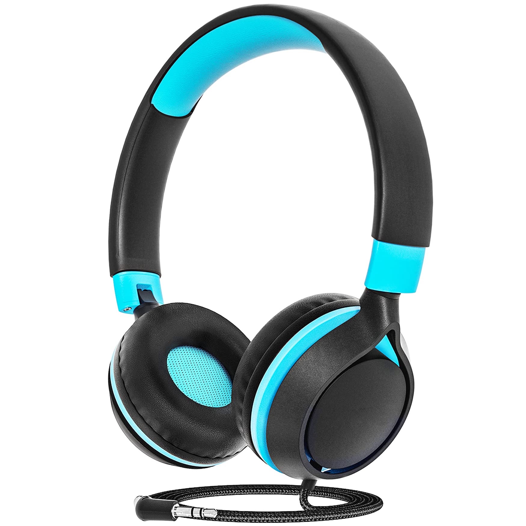 Kids Headphones Wired with 94dB Volume Limiter - Safe Foldable Stereo On-Ear Headphones for Boys & Girls, Ideal for School, Study, Tablet, Airplane & Travel