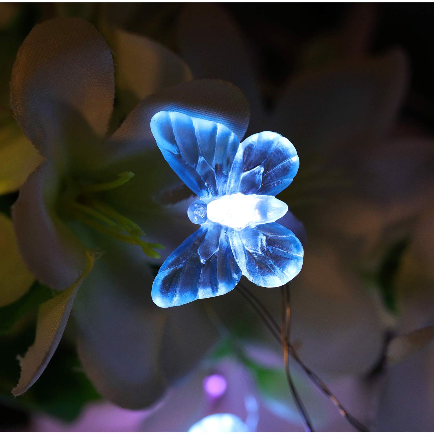 Butterfly String Lights - 40 LED USB Plug-in with Remote Control, 8 Lighting Modes, 21.1ft Waterproof Fairy Lights for Indoor Outdoor Garden, Patio, Party, Wedding, Christmas Decor | Perfect for Bedroom, Backyard, Holiday & Festival Decorations