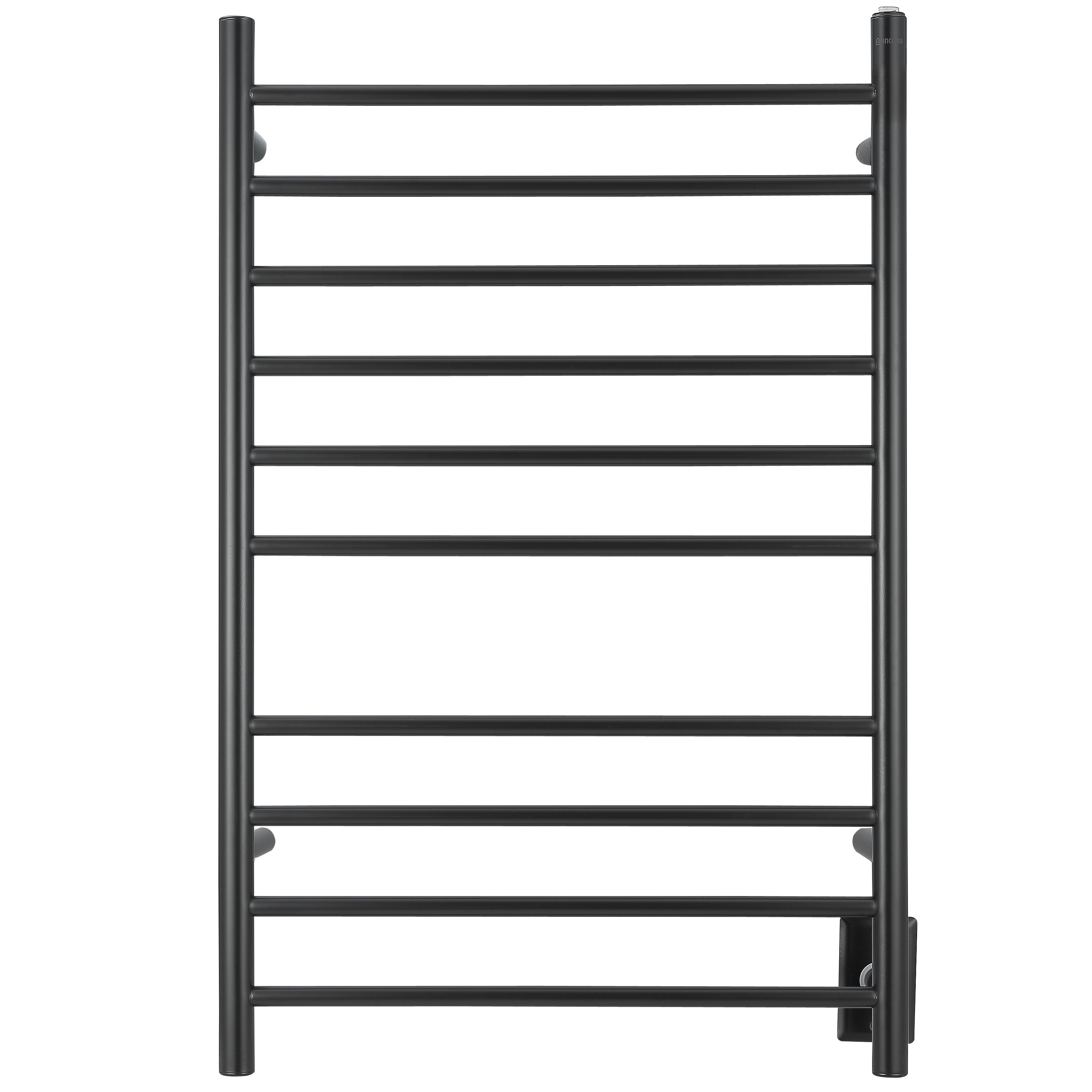 Ancona Novara 10 Bar Dual Wall Mounted Towel Warmer - Matte Black Finish | Perfect for Bathrooms, Spas & Luxury Homes