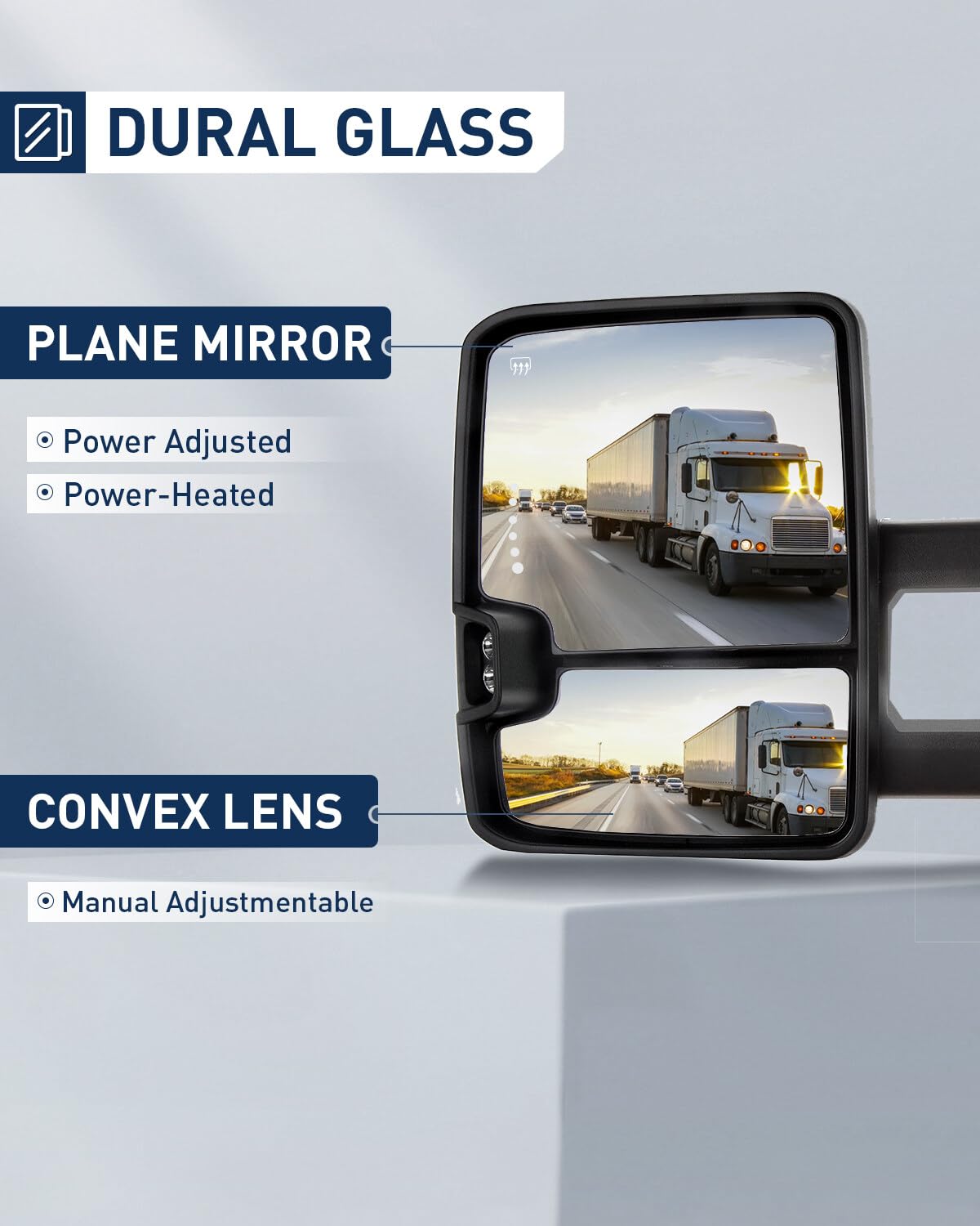 ECCPP Chrome Heated Power Side Mirrors with Clearance Signal for 2007-2014 Chevy Silverado & GMC Sierra - Towing & Winter Driving Upgrade