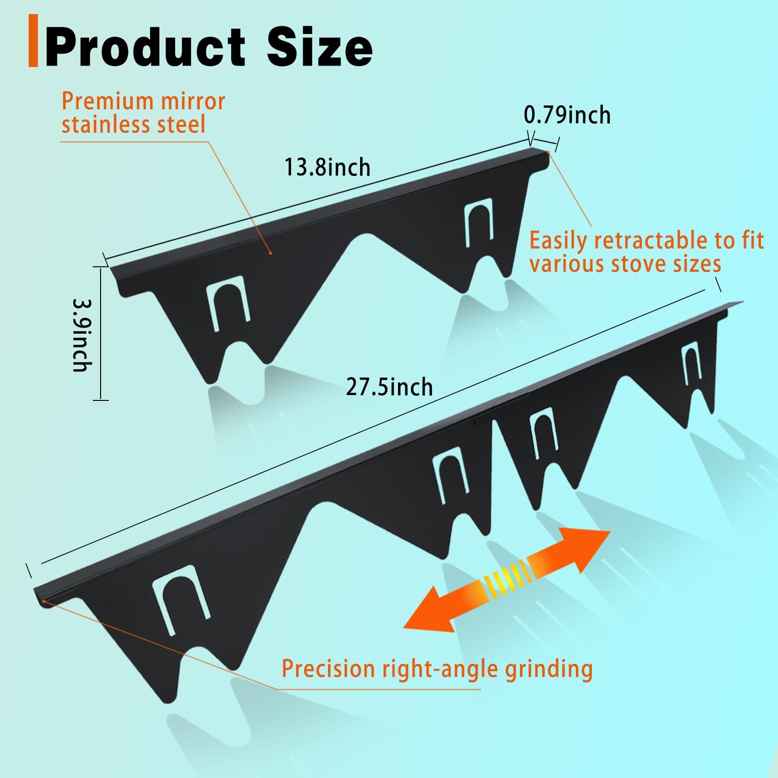 ALMCALS 2-Pack Stainless Steel Stove Gap Covers - Adjustable Retractable (13.8