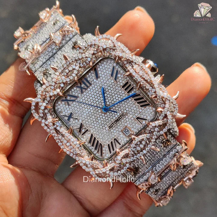 Luxury Men's Designer Watch with Moissanite Diamond - Elegant Valentine's Day Gift for Boyfriend, Husband, Anniversary - Perfect for Formal Events, Date Nights & Special Occasions