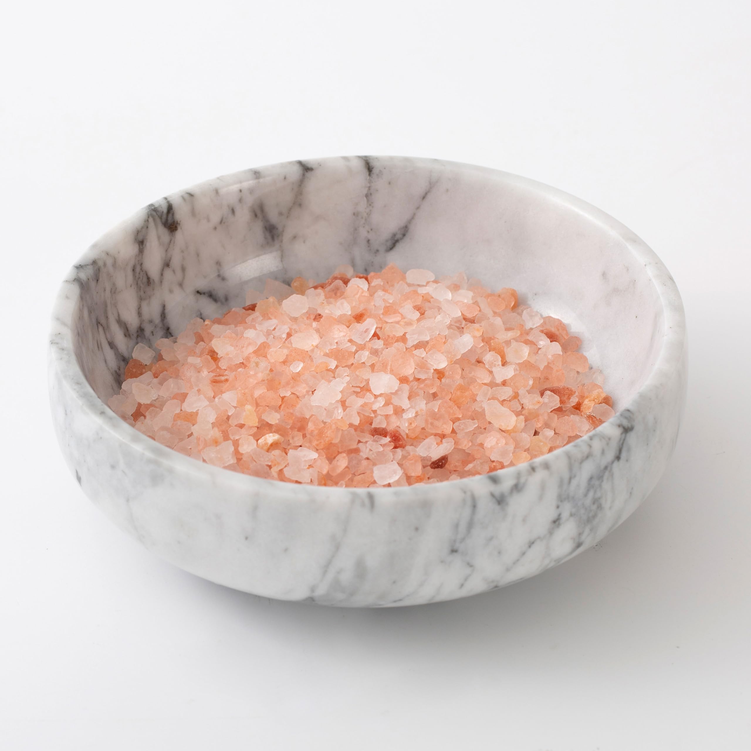 Elegant White & Grey Marble Candy Dish - 5.9 Inch Candy Bowl for Office Desk, Hard Candy Dispenser, Nut Bowl & Home Decor - Perfect for Entryway Tables, Living Rooms & Office Spaces