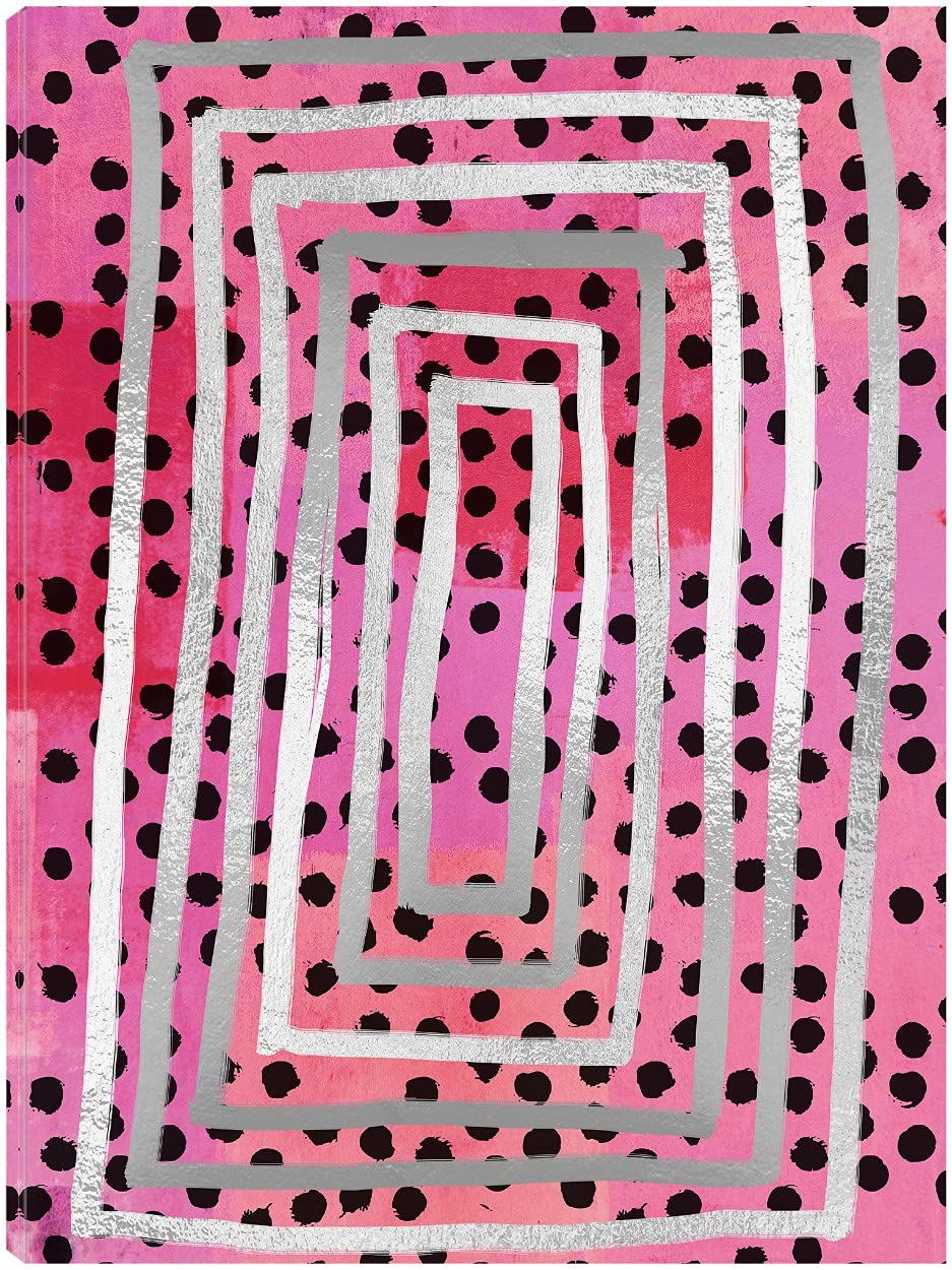 Pink Dot Maze Abstract Canvas Wall Art by Nikki Chu - Modern Home Decor for Living Room, Bedroom, Office & More - 32x43 Inch Ready to Hang Painting - Perfect for Contemporary Spaces & Gift Giving