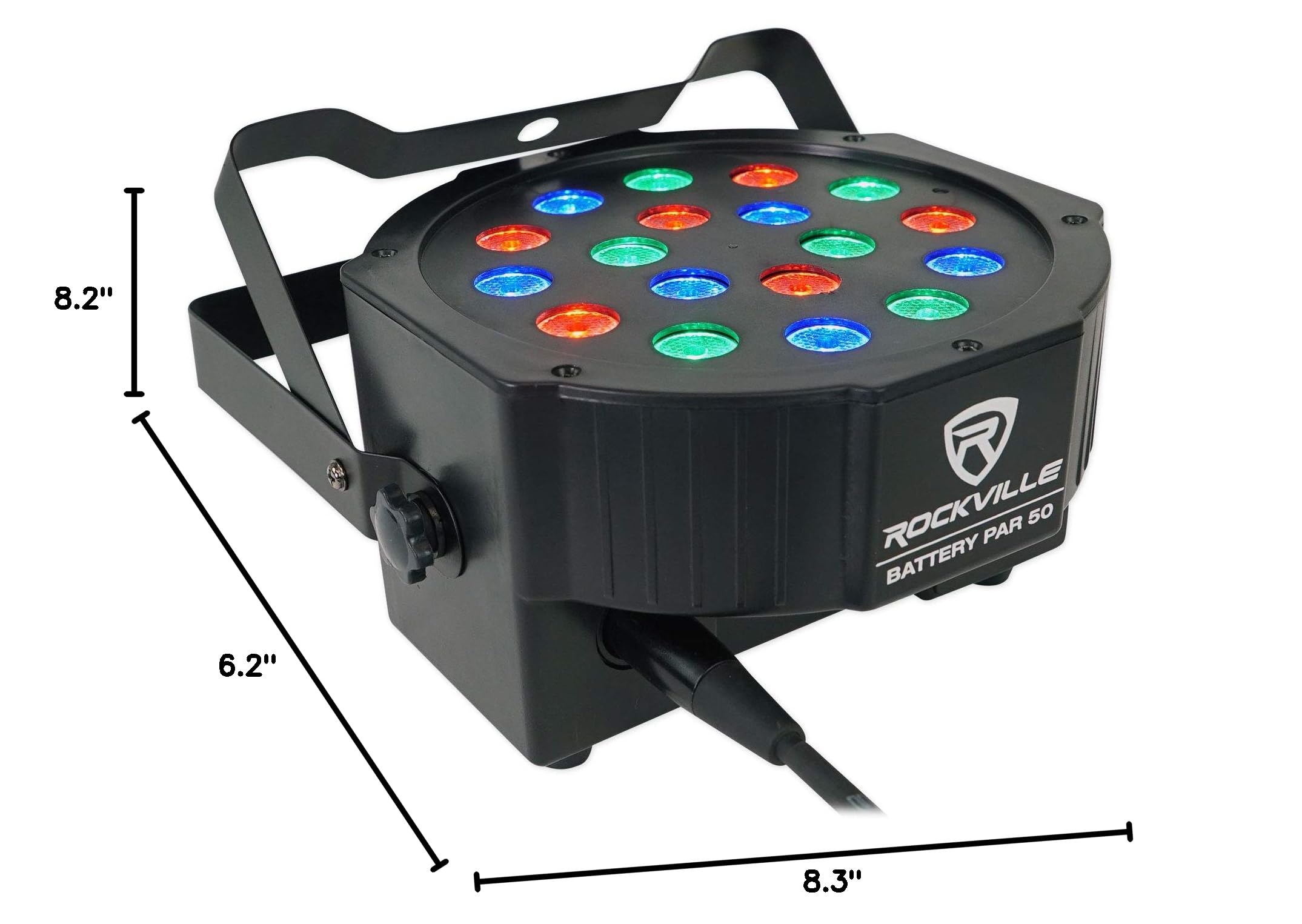 Rockville Rechargeable PAR 50 Battery DJ Lights with Remote & Backpack - 6 Pack DMX Wash Uplights for Weddings, Parties & Stage Lighting