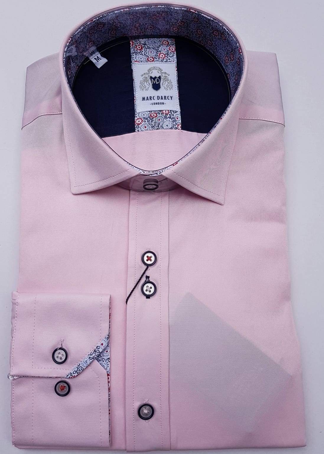 Marc Darcy Alfie Pink Long Sleeve Shirt for Men - Stylish Casual Button Down Dress Shirt for Work, Date Night & Formal Occasions