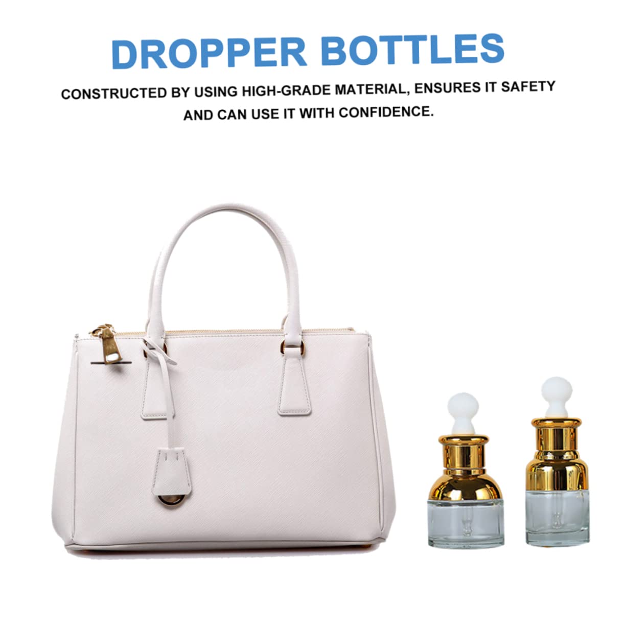 Minkissy 5-Piece Travel Dropper Bottles Set - Refillable Essential Oil Bottles for Aromatherapy, DIY Blends & On-The-Go Use