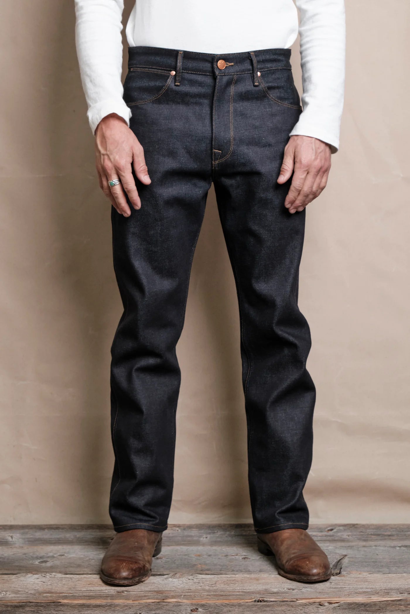 Freenote Wilkes Western 14.5oz Denim Jeans - Premium Kaihara Selvedge Jeans for Men | Durable & Comfortable for Casual Wear, Work & Outdoor Activities