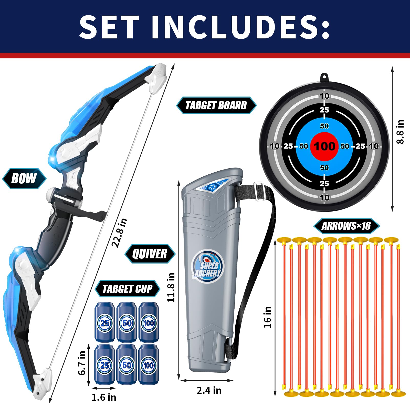 Bennol Kids Bow and Arrow Set for Ages 4-12 | Safe Archery Toy for Boys & Girls | Indoor & Outdoor Play | Birthday Gift for 3-12 Year Olds | Fun Backyard, Camping, and Target Practice Activity