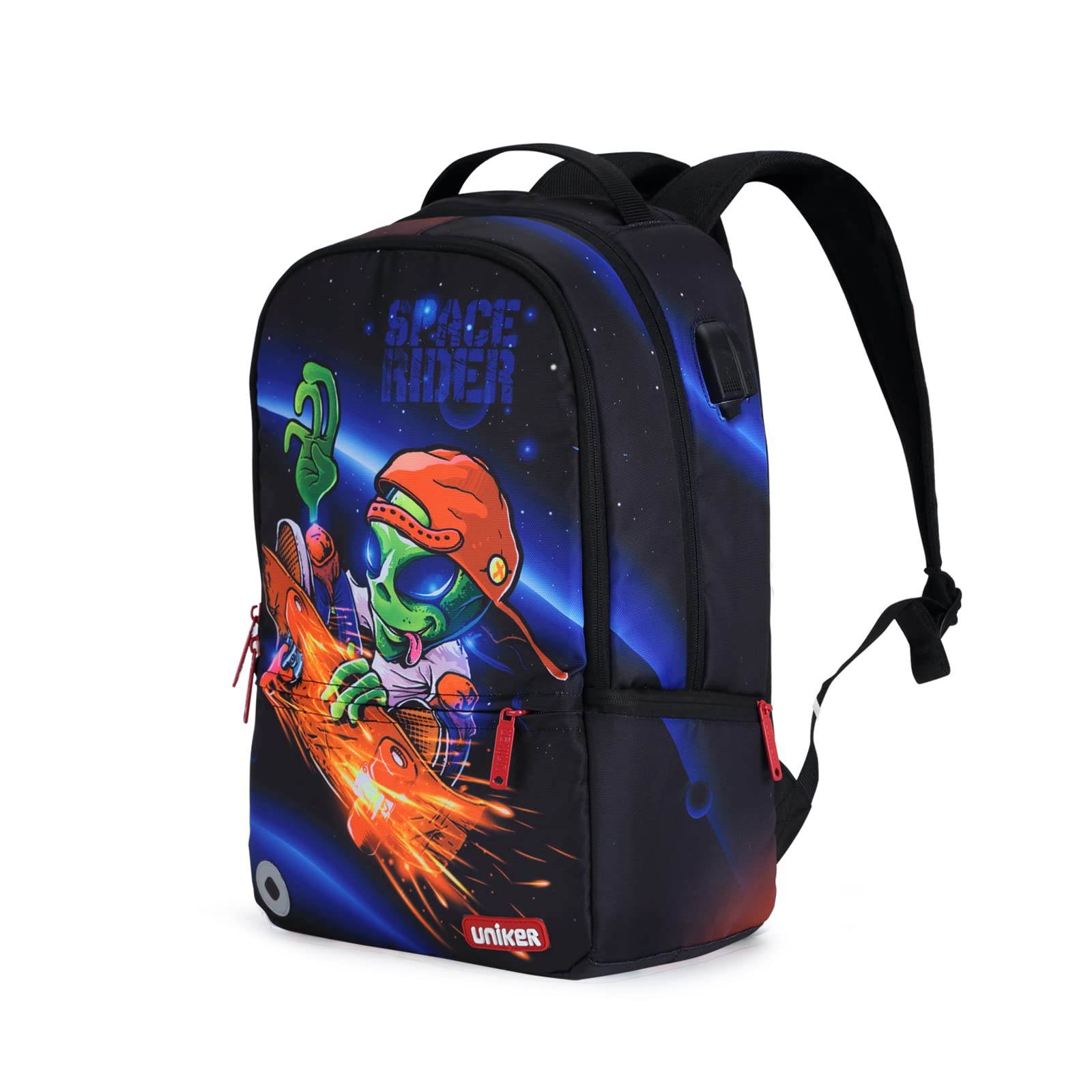 UNIKER 15.6 Inch Laptop Backpack for Teen Boys - USB Charging Port, Durable School & Work Backpack for High School Students - Perfect for College, Travel & Daily Commute