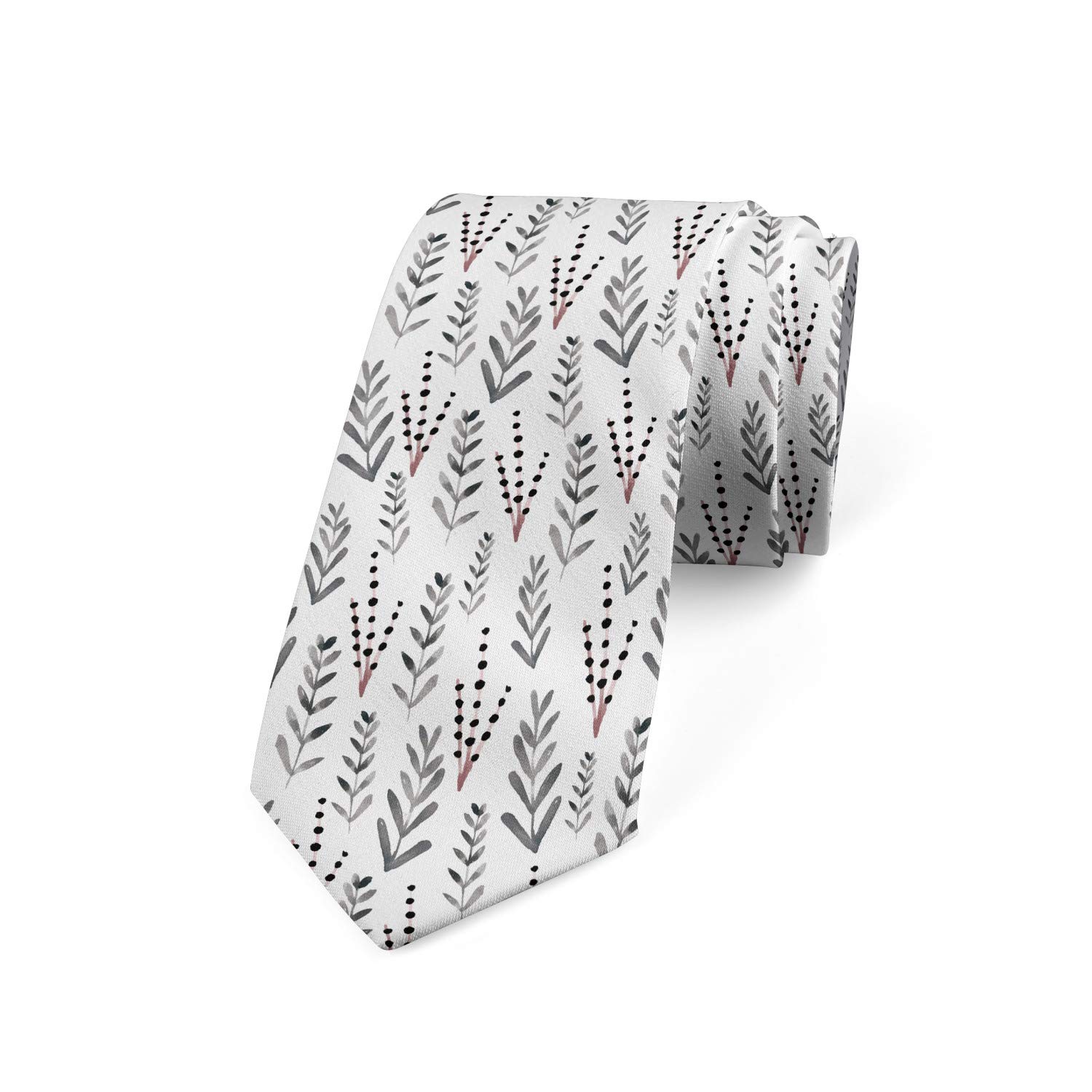 Ambesonne Watercolor Branches Necktie - 3.7