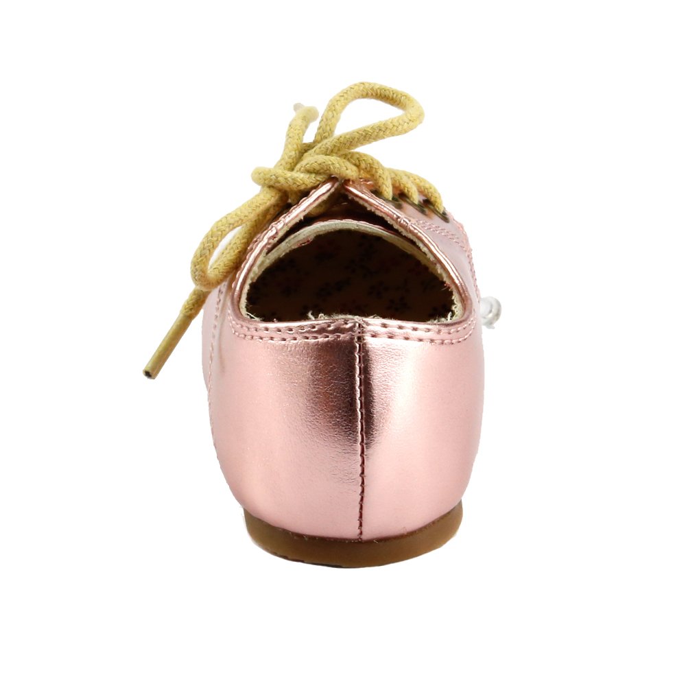 The Doll Maker Girls' Toddler Metallic Oxford Shoes - Stylish & Comfortable First Walkers for Baby Girls (Ages 1-3) | Perfect for Dressy Occasions, Parties & Special Events