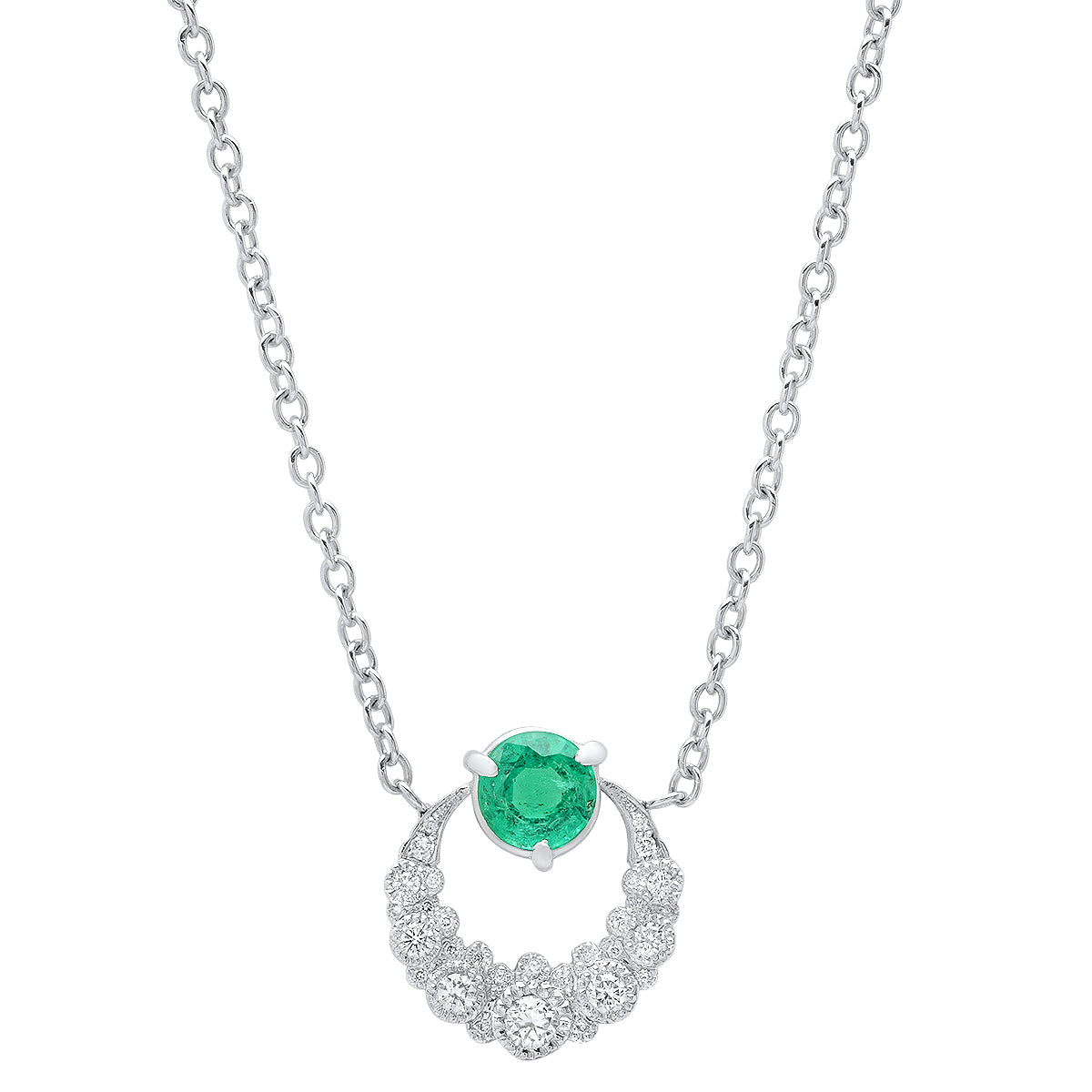 Emerald Moon Necklace for Women - Elegant 925 Sterling Silver Pendant with Green Gemstone, Perfect Gift for Birthday, Anniversary & Valentine's Day | Boho Chic Jewelry for Everyday Wear & Special Occasions