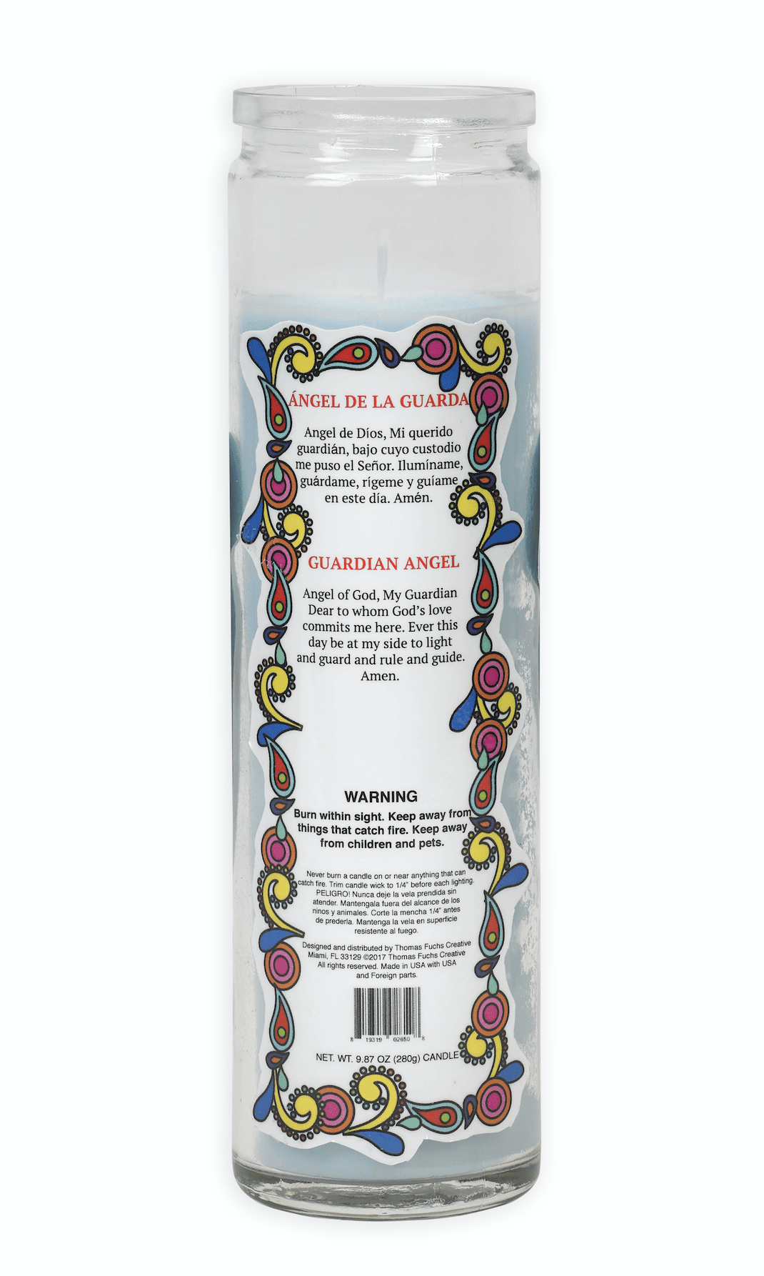 Guardian Angel Candle - Vibrant Pop Art Soy Wax Candle for Home Decor, Meditation & Spiritual Gifts | Aromatherapy, Prayer Altar & Bedroom Ambiance