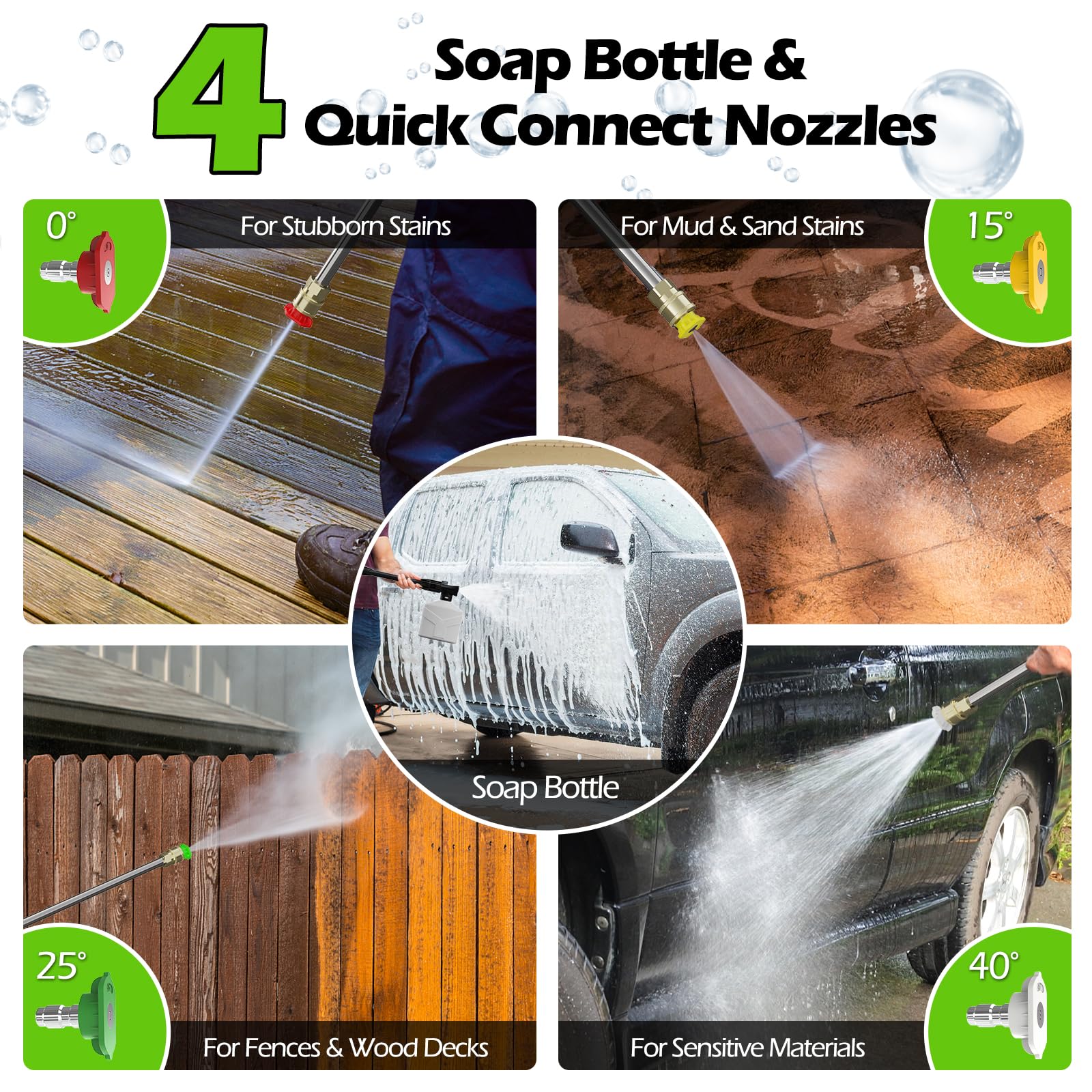 5000 PSI Electric Pressure Washer with Foam Cannon - 3.2 GPM High Power Cleaning Machine for Cars, Driveways & Outdoor Surfaces - Includes 35ft Cord, 20ft Hose, Hose Reel & 4 Nozzles - Perfect for Home, Garage & Commercial Cleaning