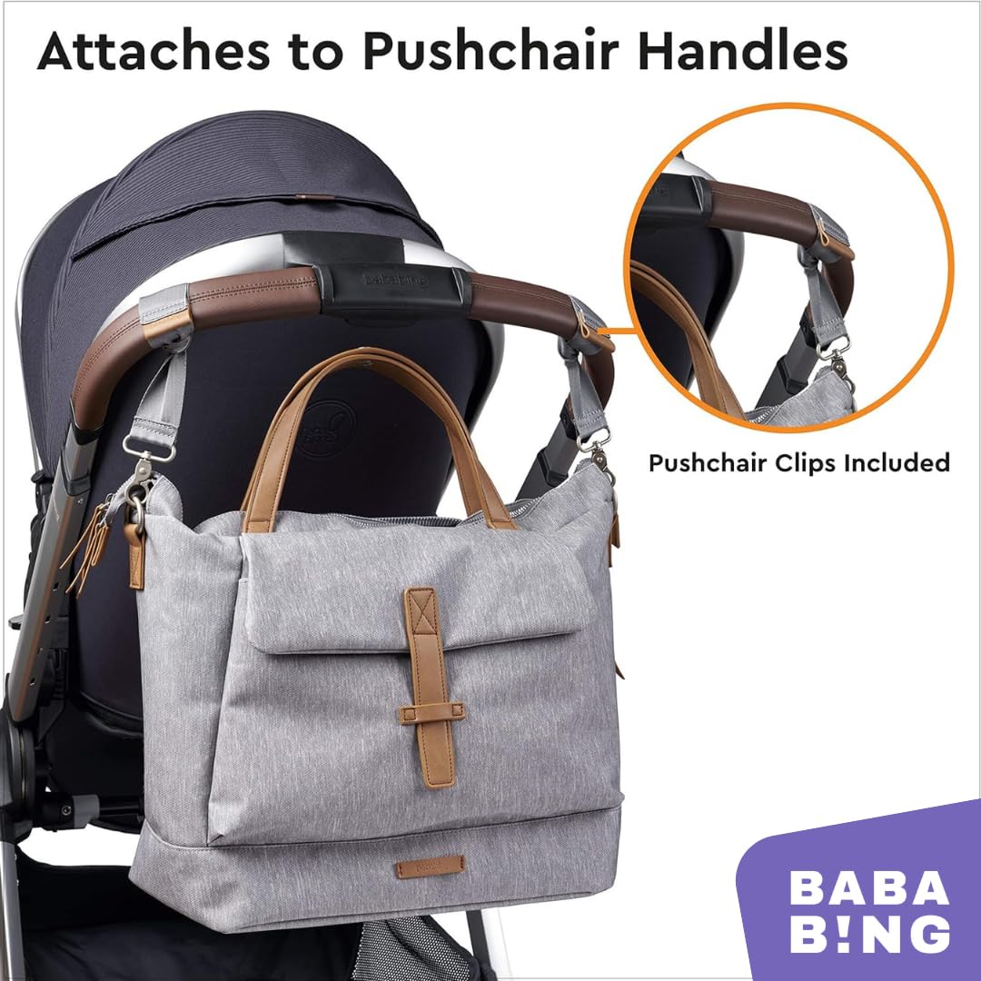 Erin Tote Backpack Changing Bag - Multifunctional Diaper Bag with Changing Pad, 2 Removable Pouches, Insulated Bottle Pocket & Stroller Straps - Perfect for Moms & Baby Essentials - Grey BB75 | Ideal for Travel, Daycare & On-the-Go Parenting