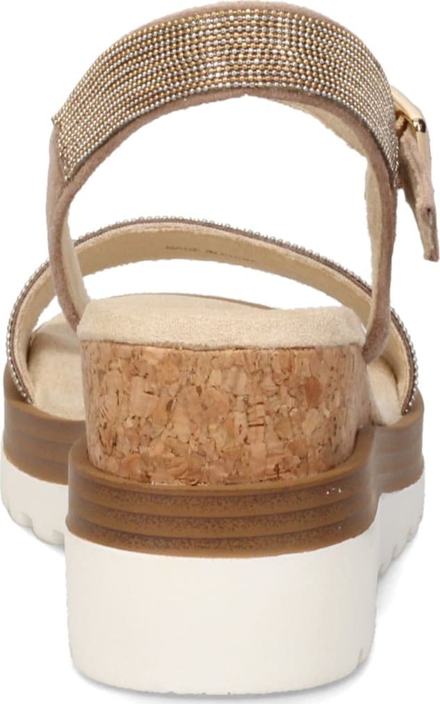VANELi Women's Cedra Metallic Rhinestone Casual Sandals - Mid Heel 2-3 Inch Brown Shoes for Summer Outfits, Beach Wear & Party Occasions