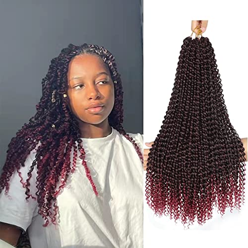 LSYBeauty 24 Inch Passion Twist Hair - Water Wave Synthetic Crochet Braiding Hair Extensions (1 Pack) for Black Women | Long Curly Crochet Hair for Protective Styles & Natural Looks