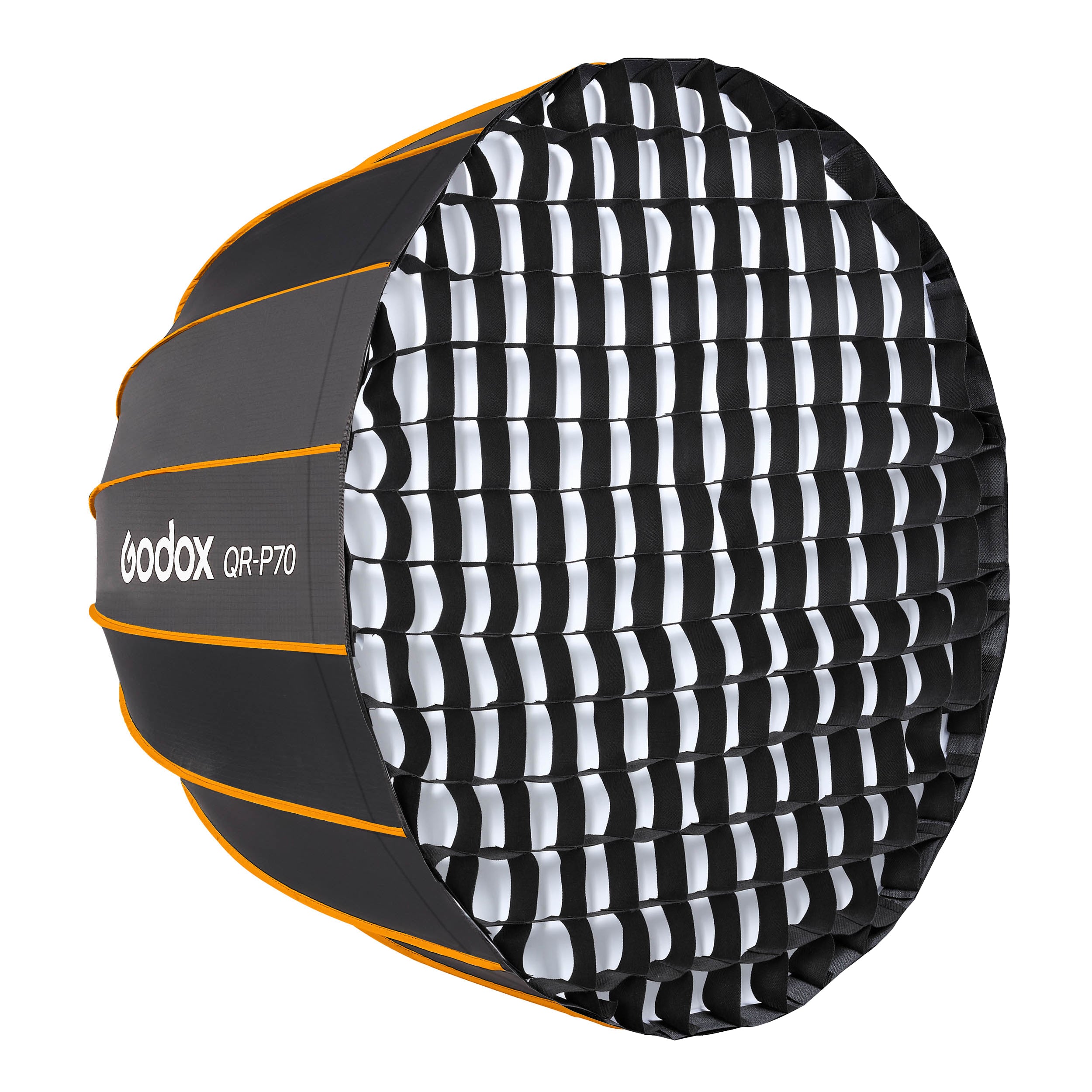 QR P70 Quick Release Deep Parabolic Softbox with Honeycomb Grid for Bowens S Mount - Professional Photography Lighting for Studio Portraits & Product Shoots