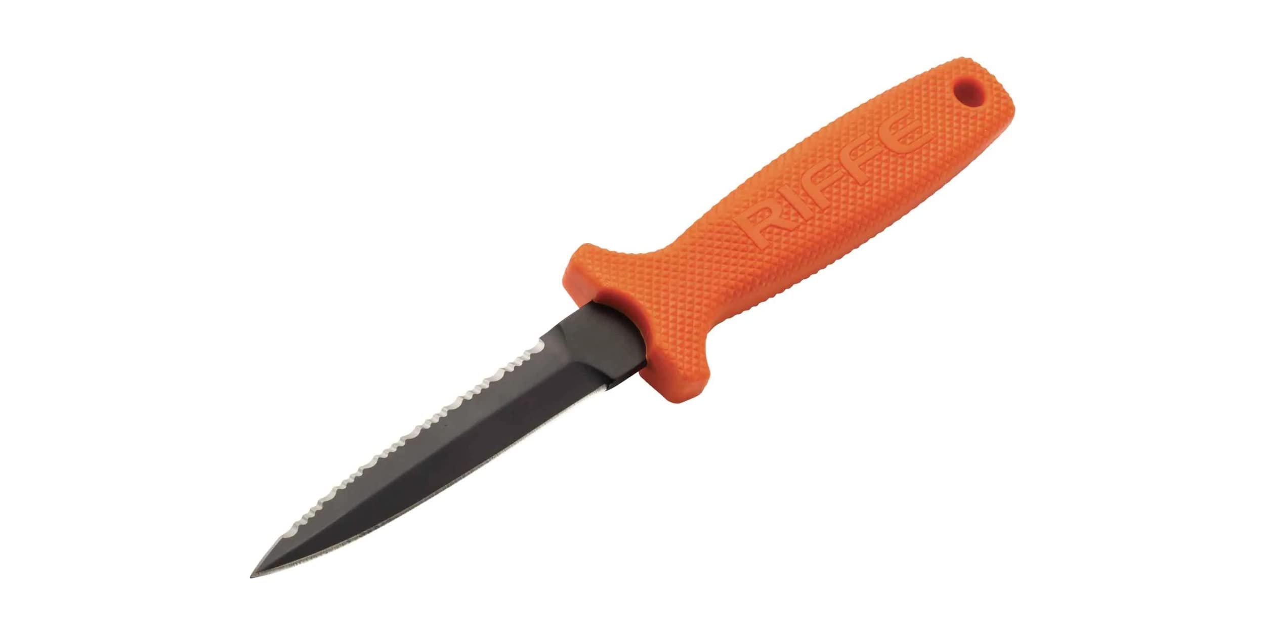 Riffe EDC Spearfishing Knife - 4.5 Inch Stainless Steel Blade with Sheath | Best Dive Knife for Underwater Hunting, Fishing & Survival | Perfect for Scuba Diving, Snorkeling & Water Sports