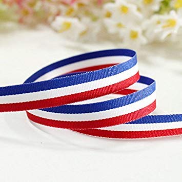 Red White and Blue Grosgrain Ribbon - 50 Yards Patriotic American Flag Striped Ribbon for 4th of July Decorations, Independence Day Party Supplies, DIY Crafts & Gift Wrapping