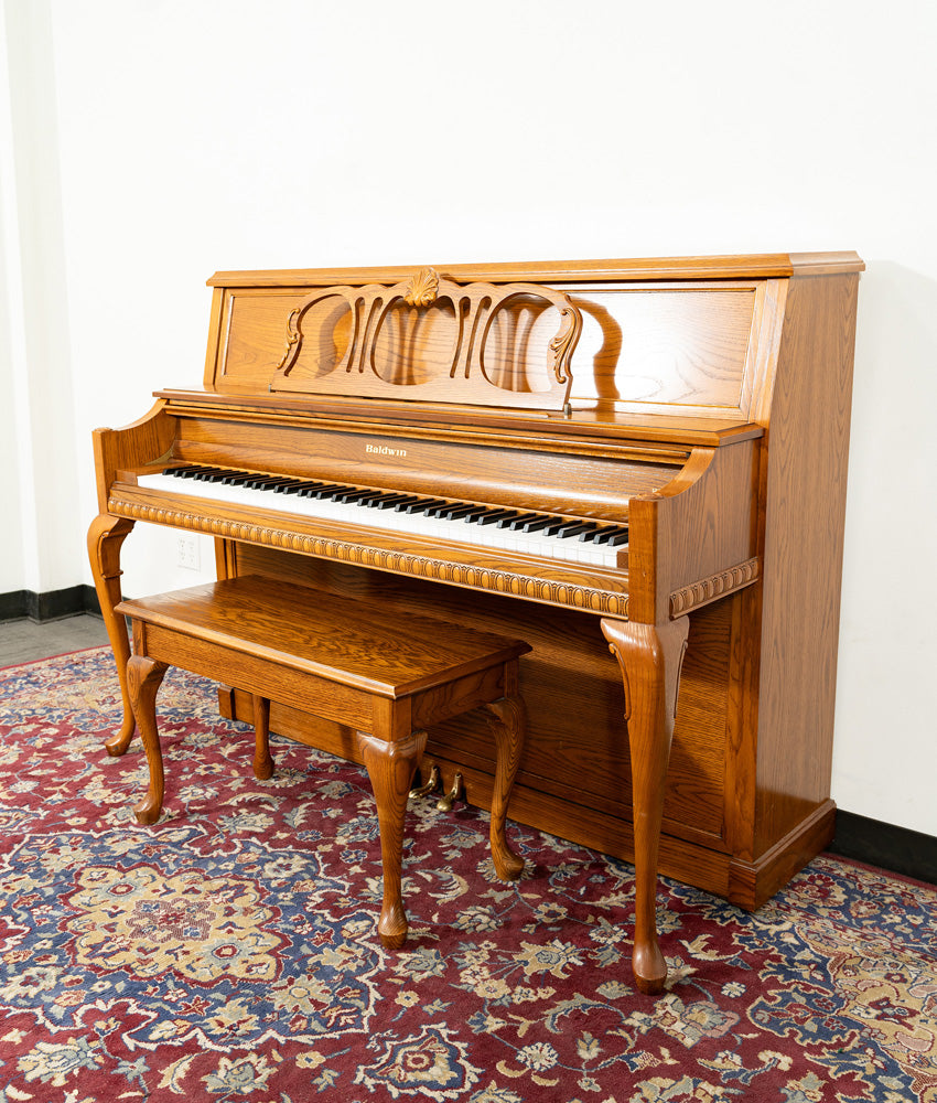 Baldwin 45 5045 Upright Piano in Satin Oak Finish | Serial Number 433360 | Pre-Owned Grand Piano for Home, Studio & Music School | Perfect for Classical, Jazz & Piano Lessons