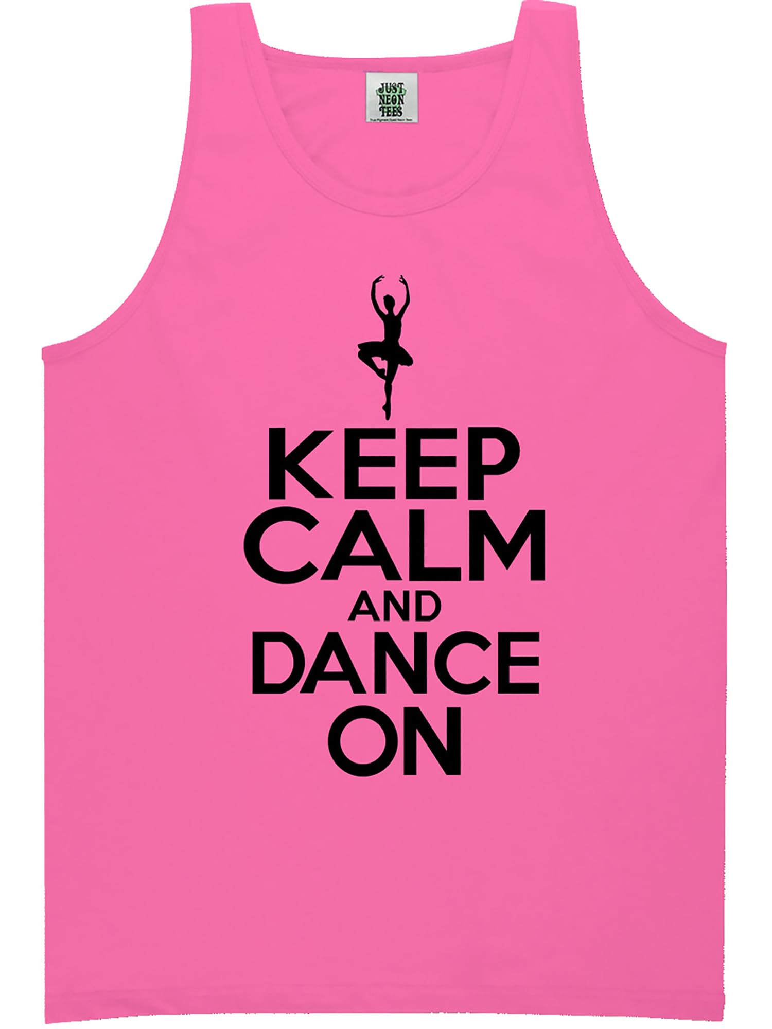 Youth Keep Calm and Dance On Neon Tank Top - 6 Vibrant Colors for Dance Classes, Concerts & Summer Outfits