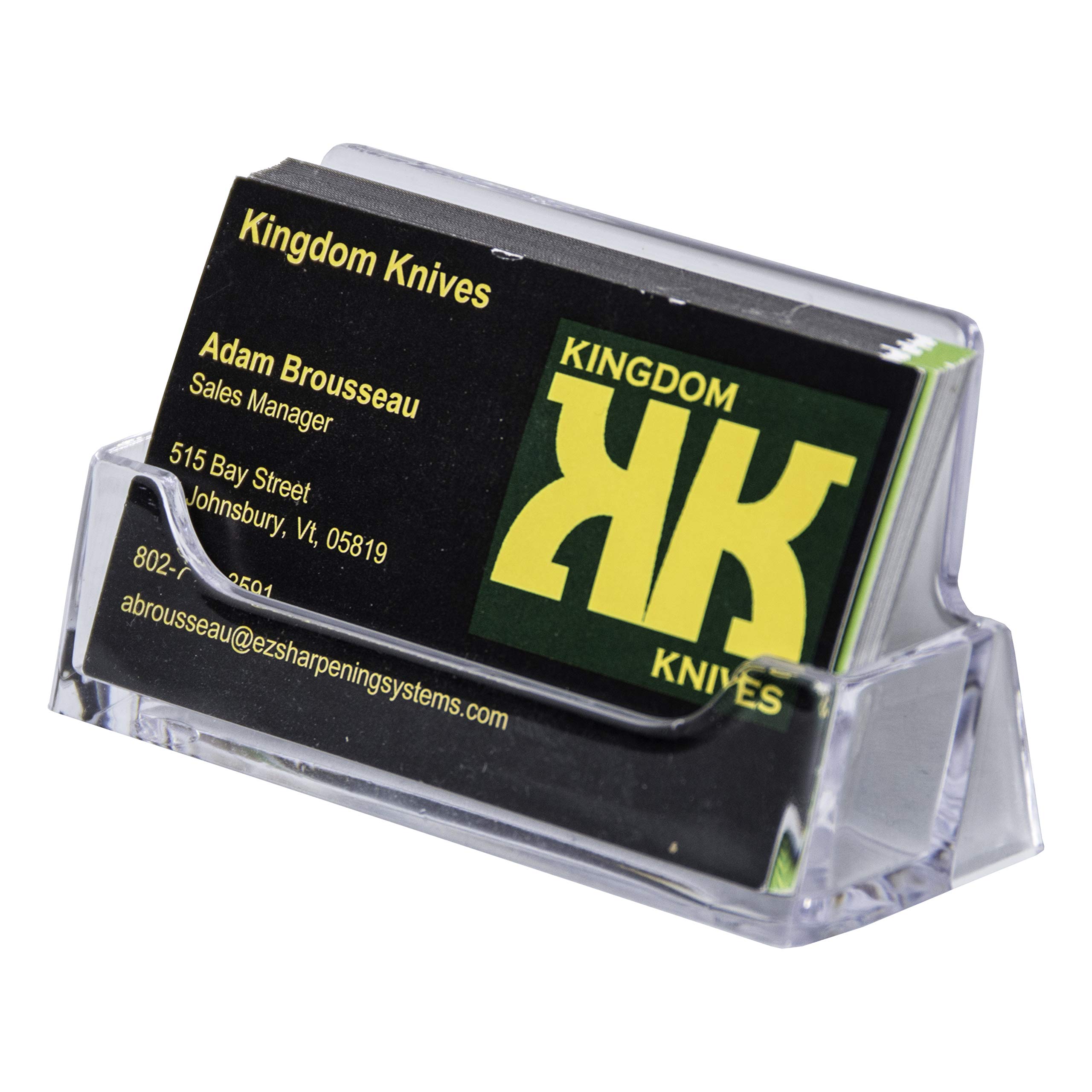 Clear Acrylic Horizontal Business Card Holder - 3.5x2 Inch Desk Organizer for Office, Reception & Retail - Bulk Pack of 250 Plastic Card Display Stands - Perfect for Countertops, Trade Shows & Professional Settings