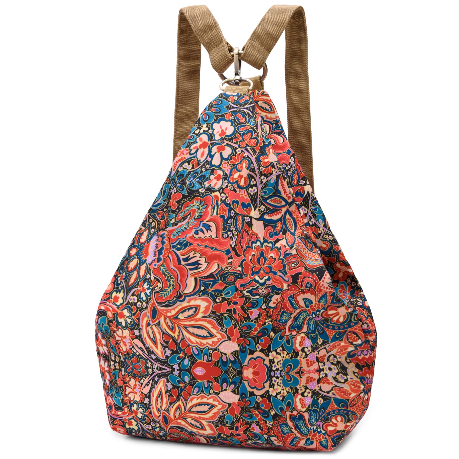Bohemian Style Black Butterfly Women's Backpack - Fashionable Small Casual Daypack & Purse for Travel, Work & College (Red)