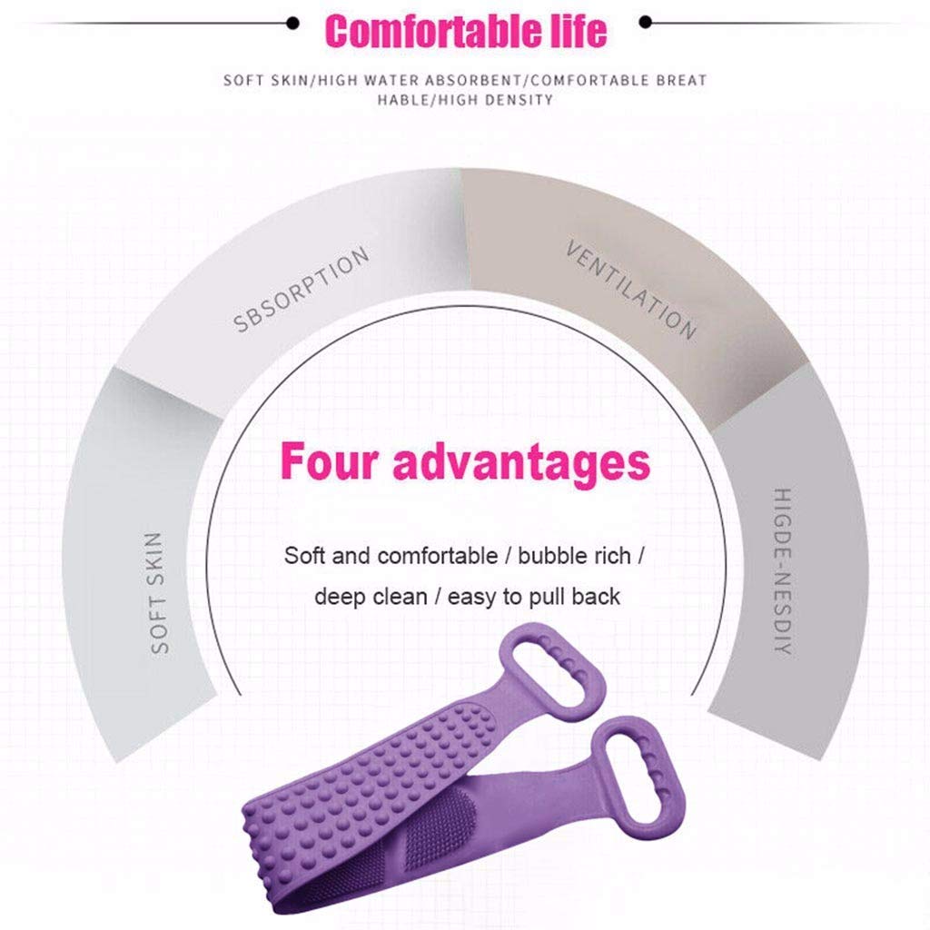 Exfoliating Silicone Body Brush & Bath Belt for Men - Soft Shower Scrubber, Washcloth & Bathroom Accessories - Gentle Skin Cleansing & Massage - Perfect for Shower, Spa & Daily Skincare Routine - Multicolor