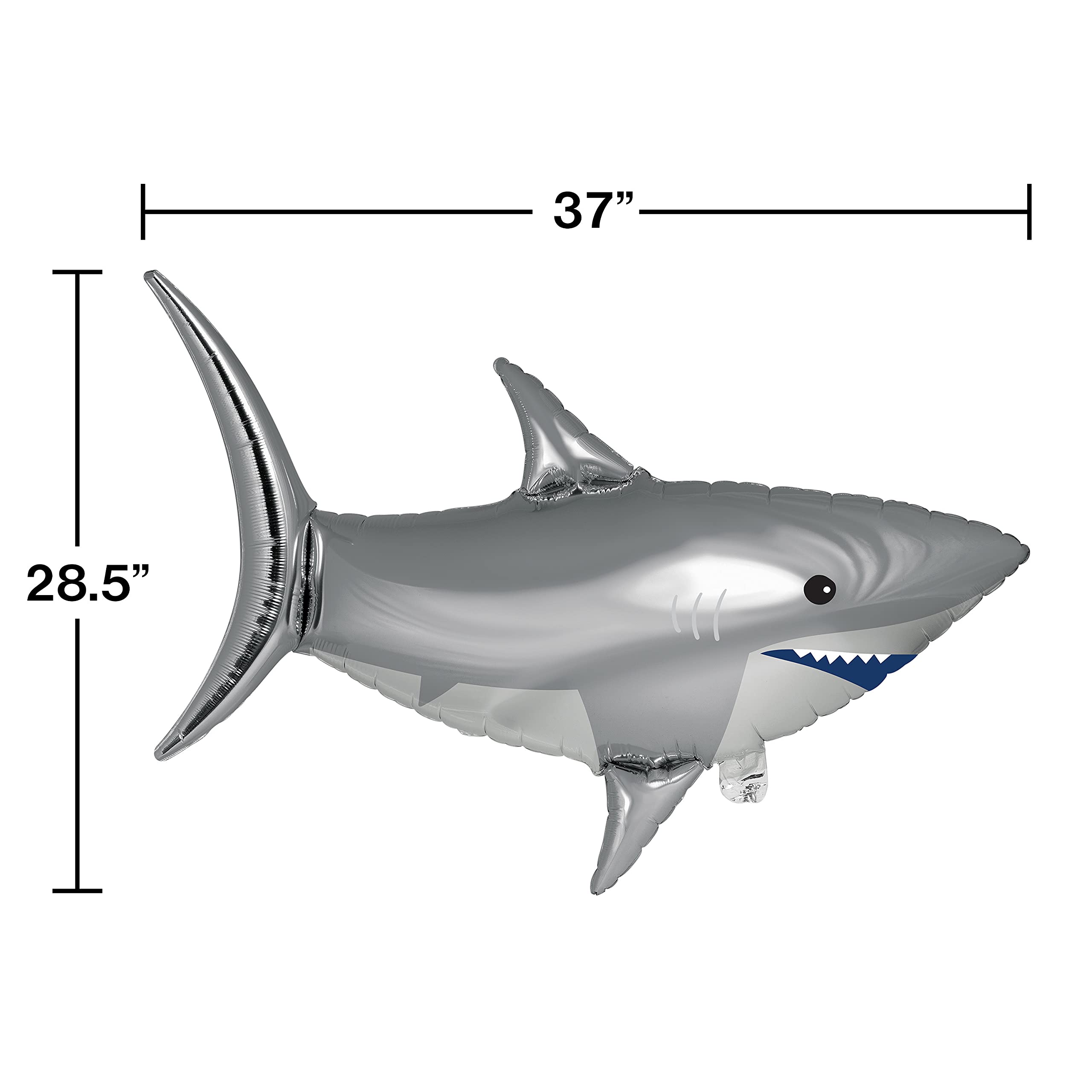 Creative Converting Shark Party Supplies - 70-Piece Set with Plates, Napkins & Balloon Decorations for Kids Birthday, Baby Shower & Ocean Theme Events