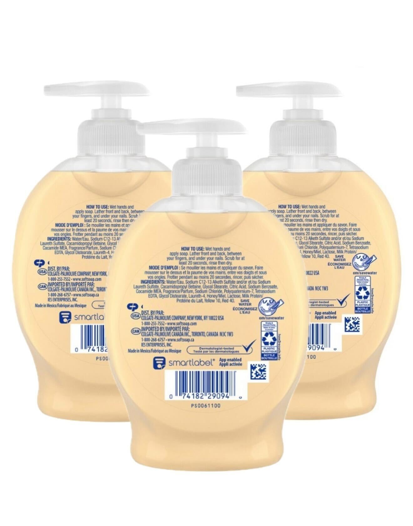Moisturizing Hand Soap with Milk and Honey - 7.5 Oz (Pack of 3) | Gentle Cleansing for Dry Skin | Perfect for Bathroom, Kitchen & Office Use