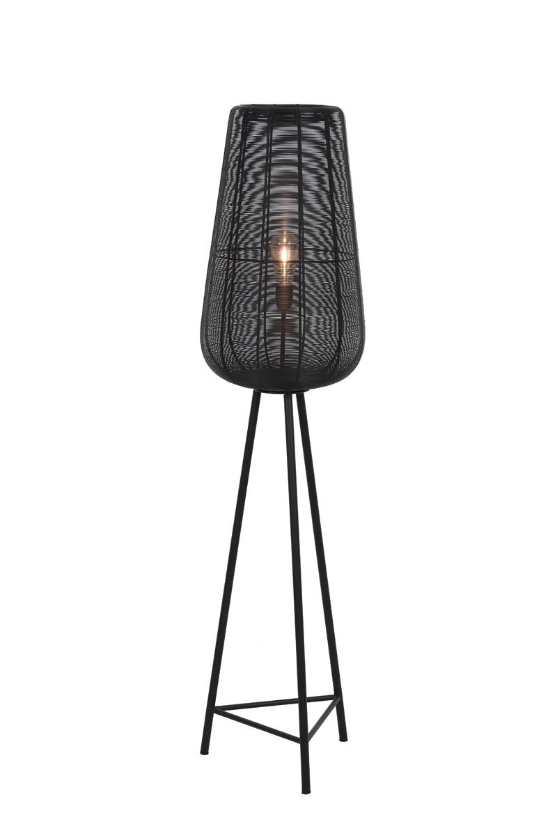 Adeta Modern Tripod Floor Lamp - Medium/Large Size in Matt Black, Nickel & Gold Finishes - Perfect for Living Room, Bedroom, or Office Lighting