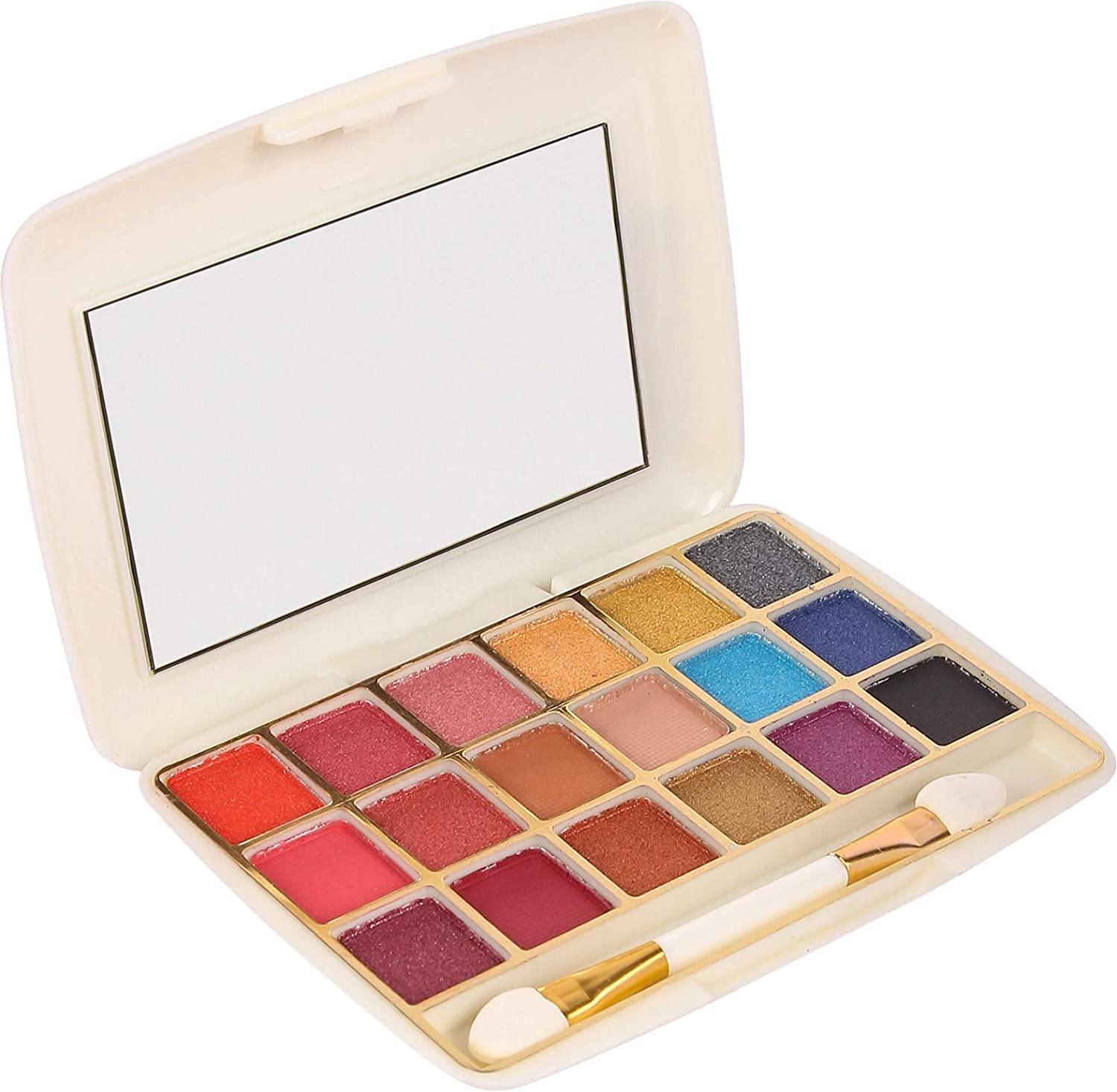 Adbeni 18-Color Mini Eyeshadow Palette & Green Tea Natural Pressed Powder - Vegan, Cruelty-Free Makeup Set (Pack of 2) for Everyday Wear, Travel & Professional Makeup Looks