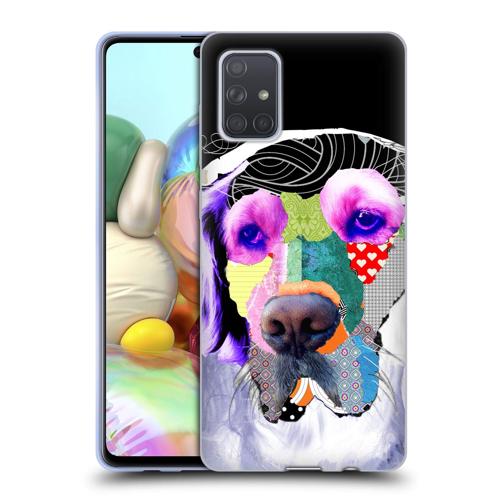 Head Case Designs 官方授权 Michel Keck 金毛犬图案三星 Galaxy A71 (2019) 软胶保护壳，适用于日常使用、户外活动和个性化展示