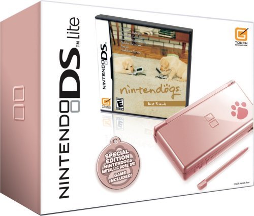 Refurbished Nintendo DS Lite - Metallic Rose Nintendogs Edition | Portable Gaming Console for Kids & Adults | Perfect for Travel, Gifts & Retro Gaming