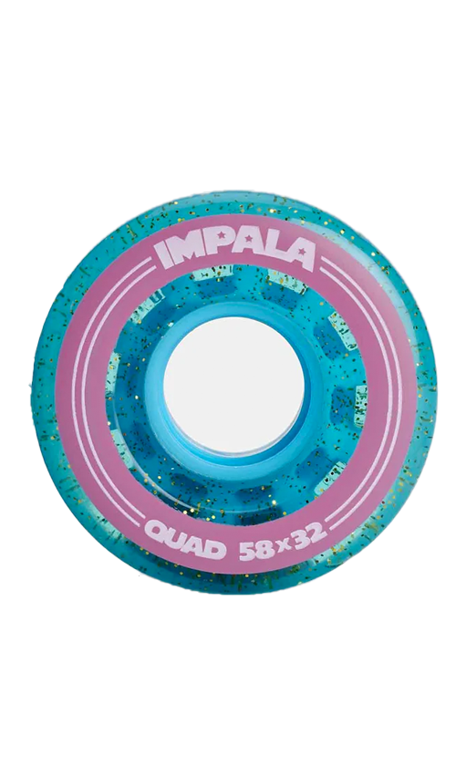 Impala 58mm Holographic Glitter Skateboard Wheels - 4 Pack for Roller Skates, Quad Skates & Skateboards - Smooth Ride for Indoor & Outdoor Skating